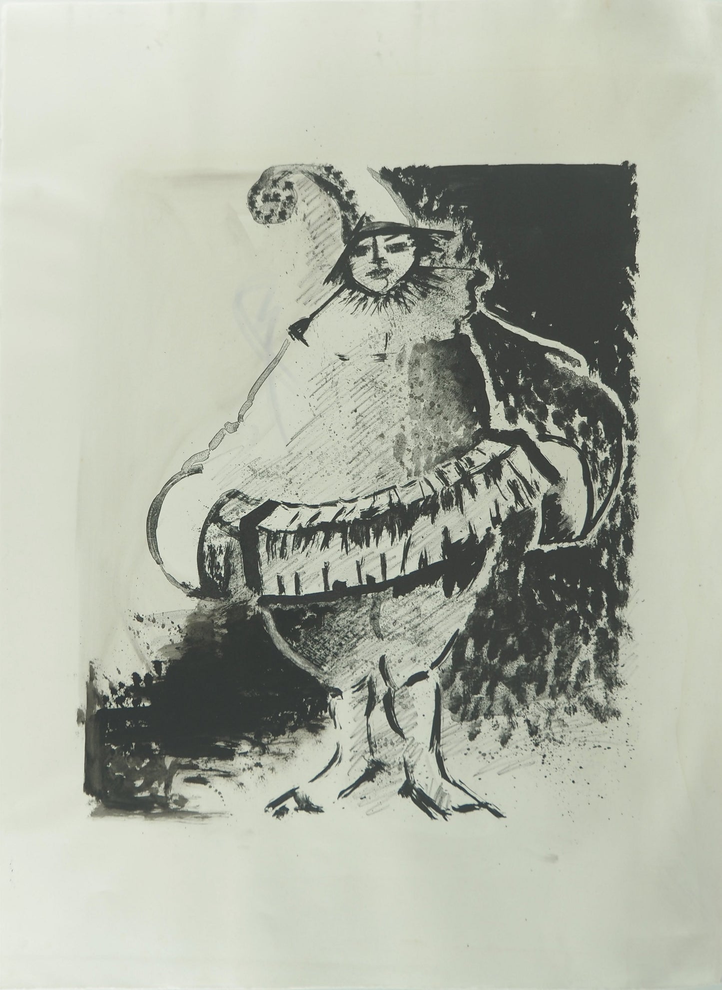 Roger CRUSAT : Le clown blanc- Lithographie originale