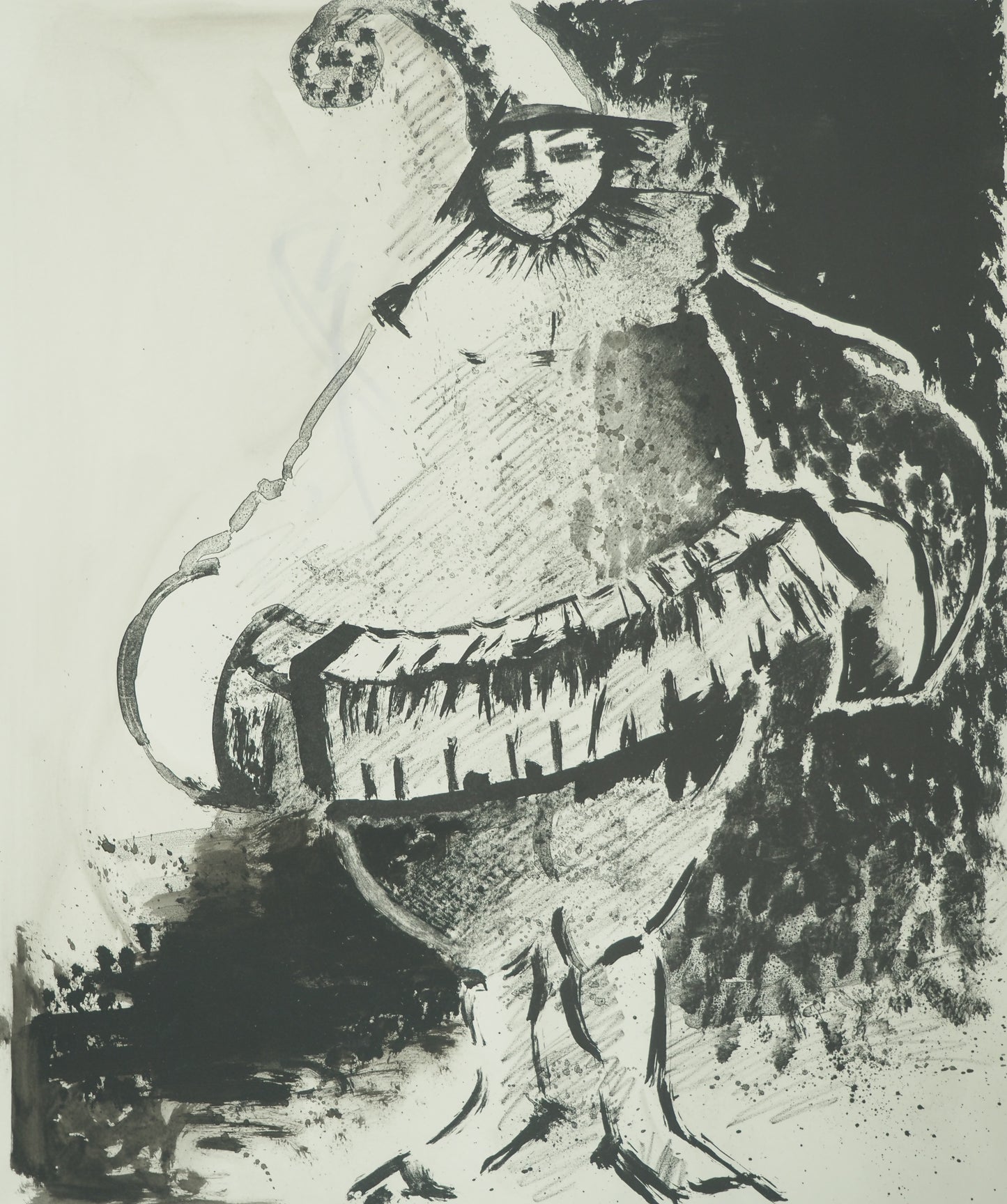 Roger CRUSAT : Le clown blanc- Lithographie originale