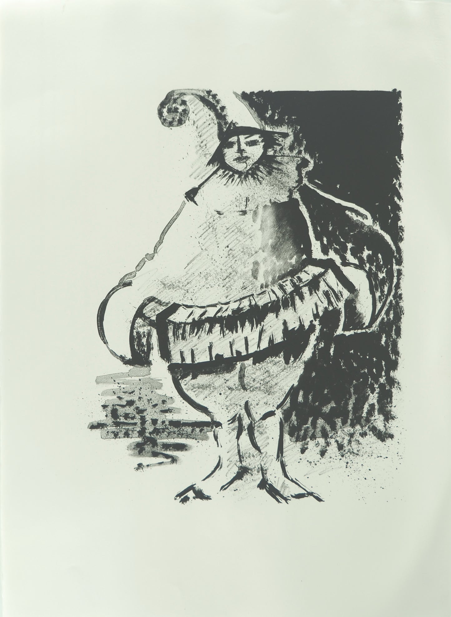 Roger CRUSAT : La bouffonnerie sans couleur - Lithographie originale