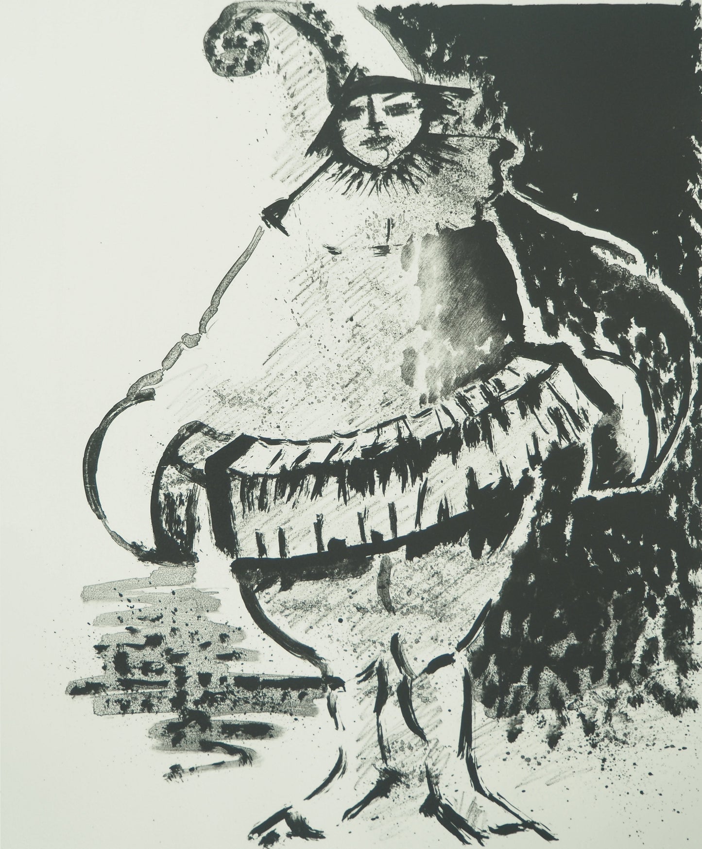 Roger CRUSAT : La bouffonnerie sans couleur - Lithographie originale