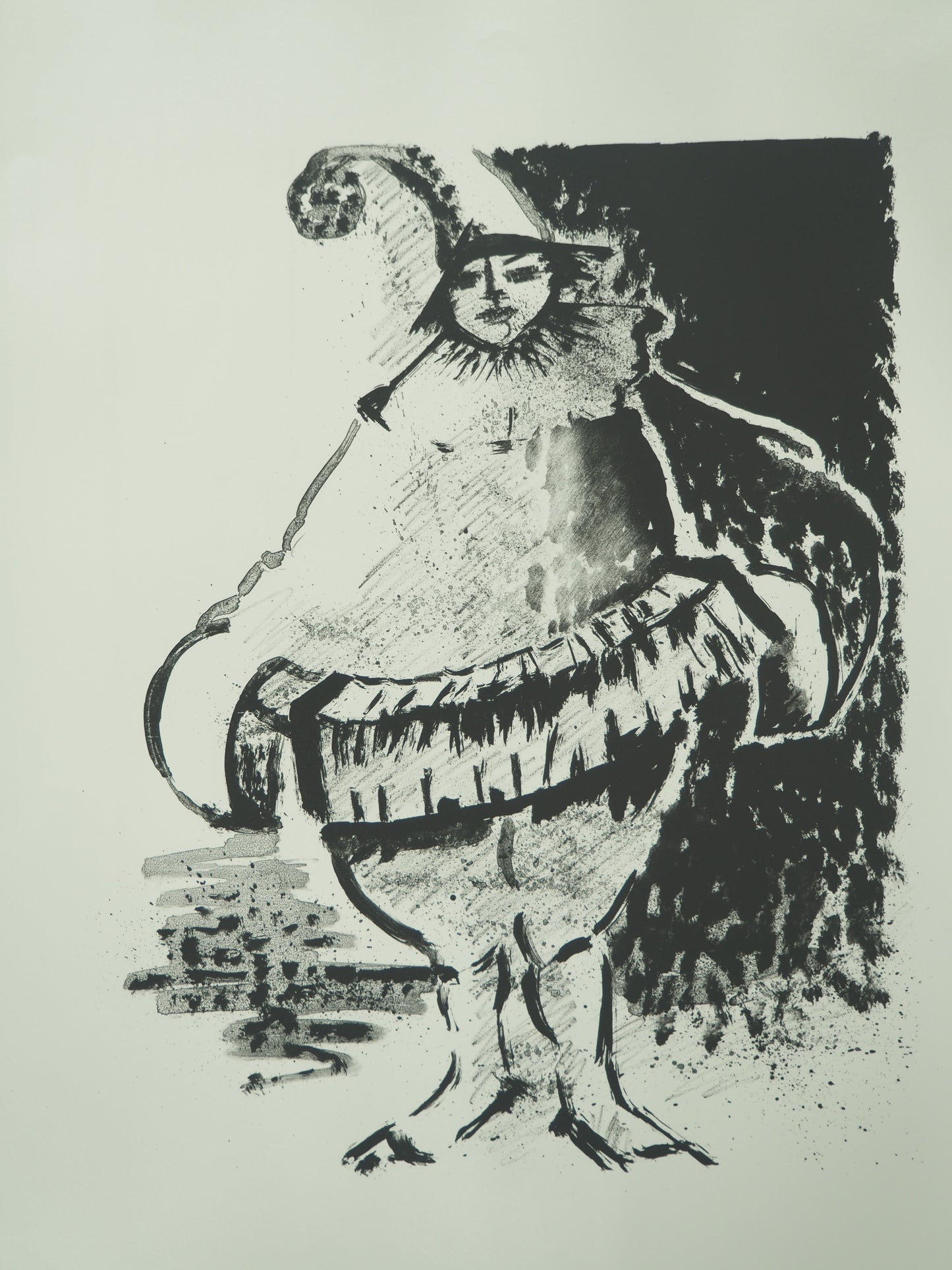 Roger CRUSAT : La bouffonnerie sans couleur - Lithographie originale