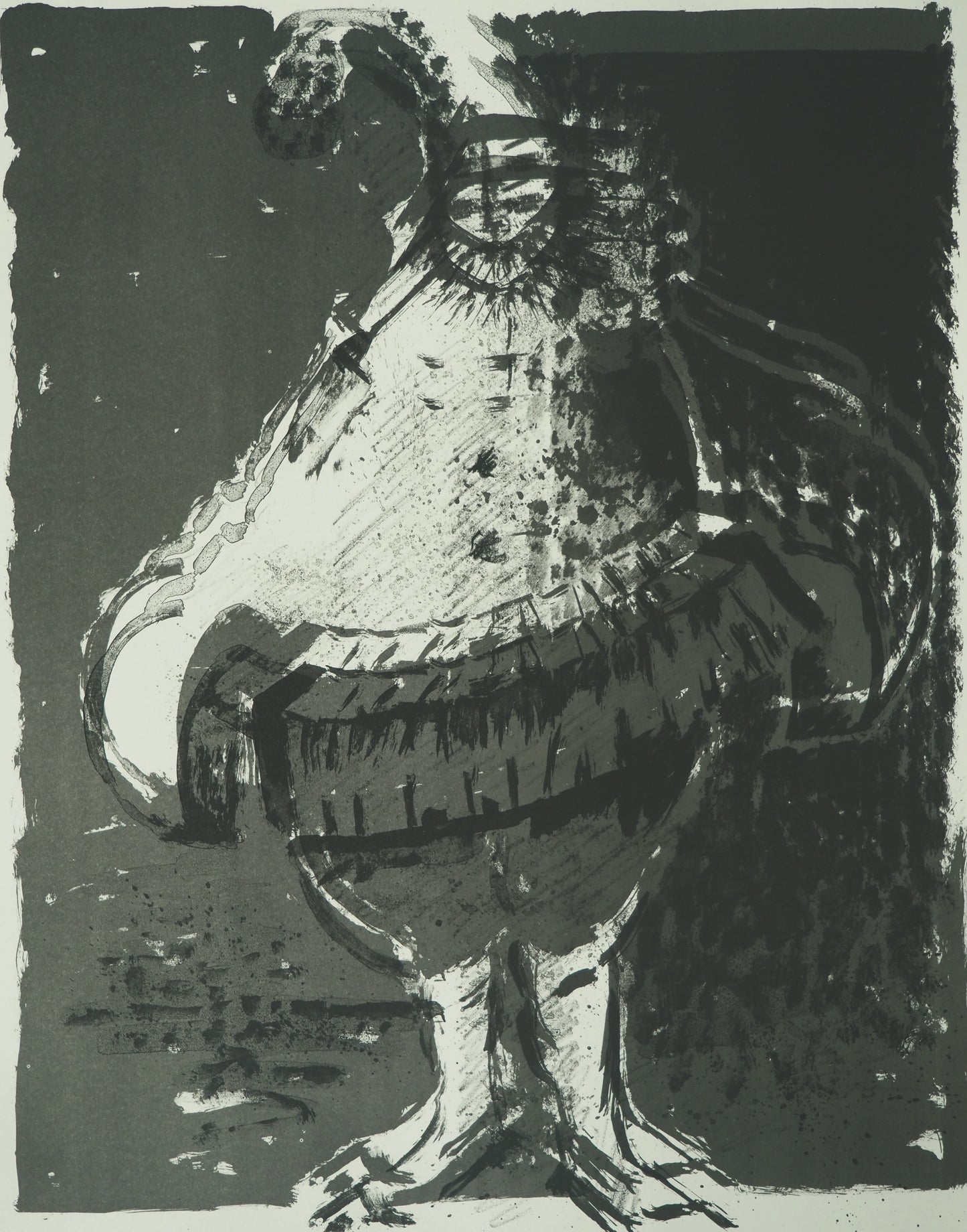 Roger CRUSAT : Le clown flou - Lithographie originale