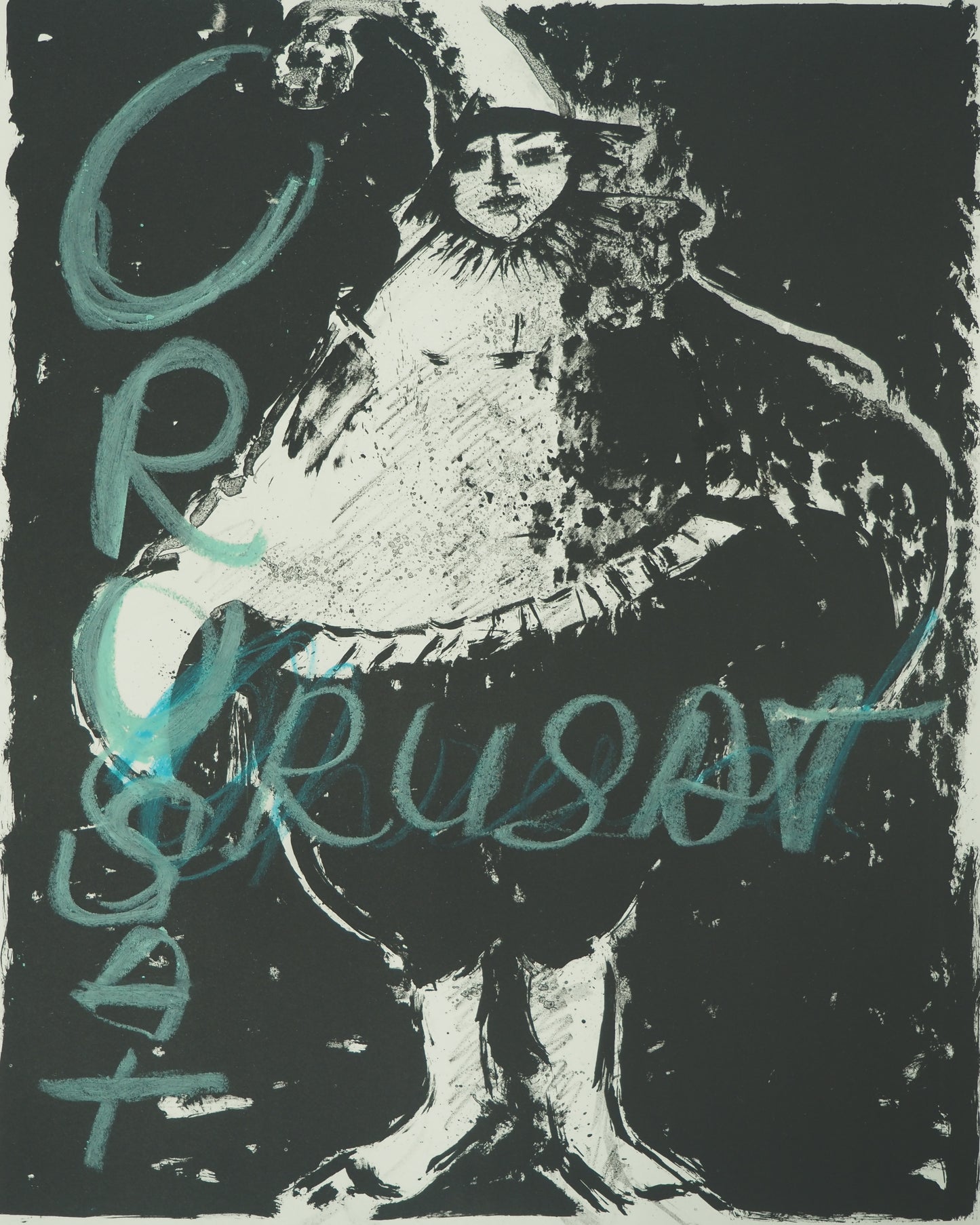 Roger CRUSAT : Le dernier numéro du clown - Lithographie originale signée