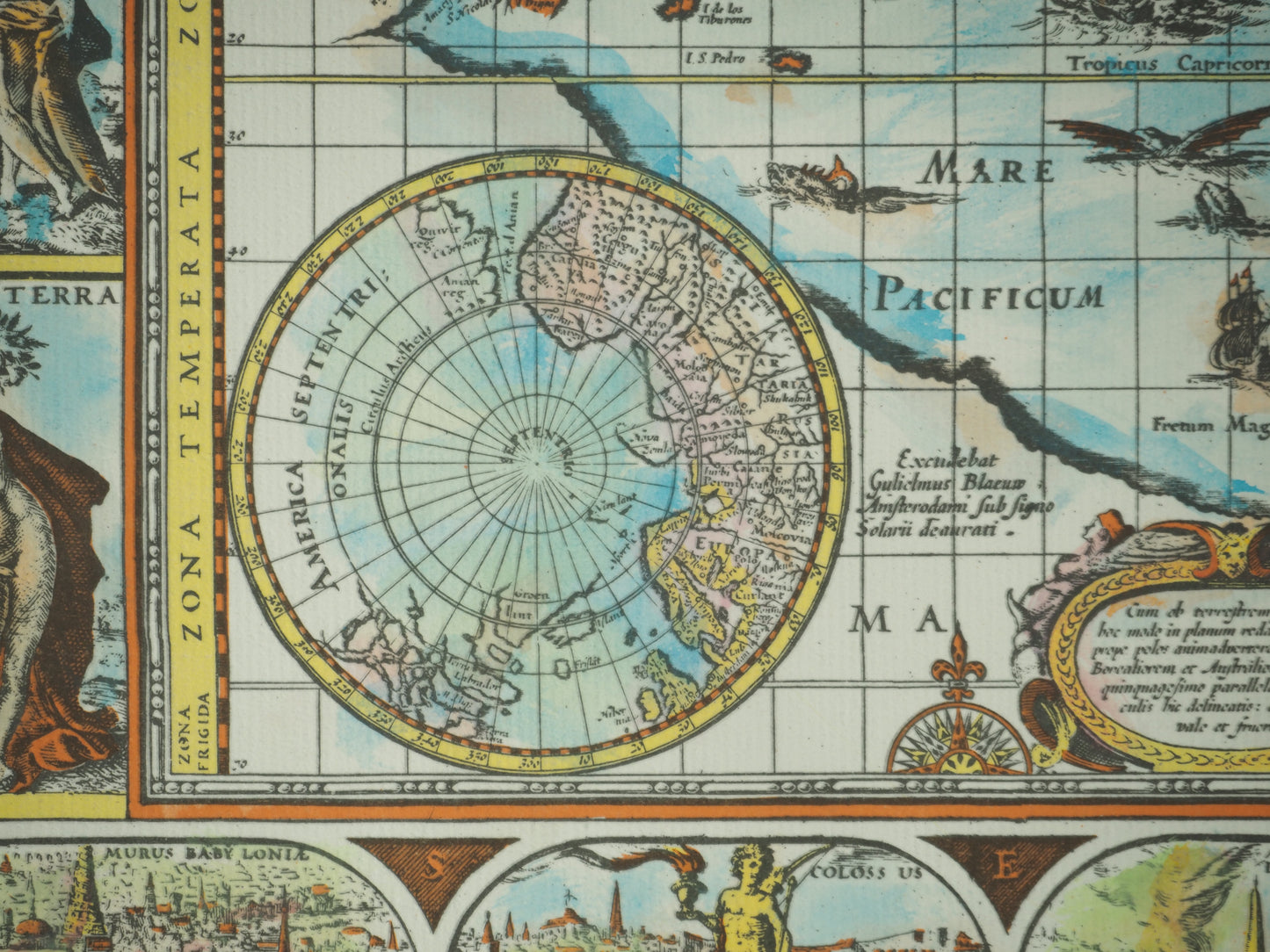 Willem Janszoon BLAEU : Planisphère en couleurs