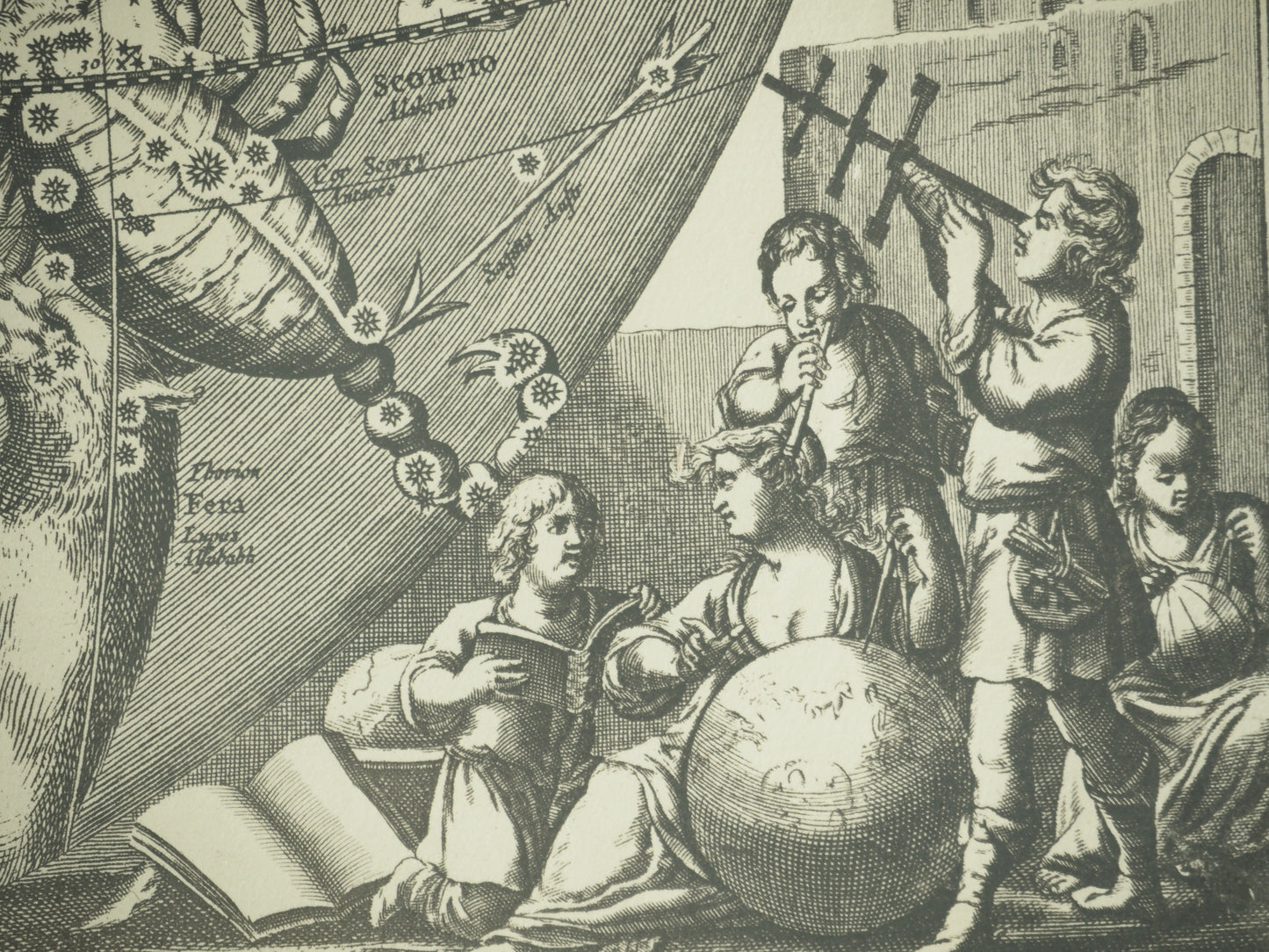 Hendrik HONDIUS : Carte céleste entoilée vu du pôle Nord