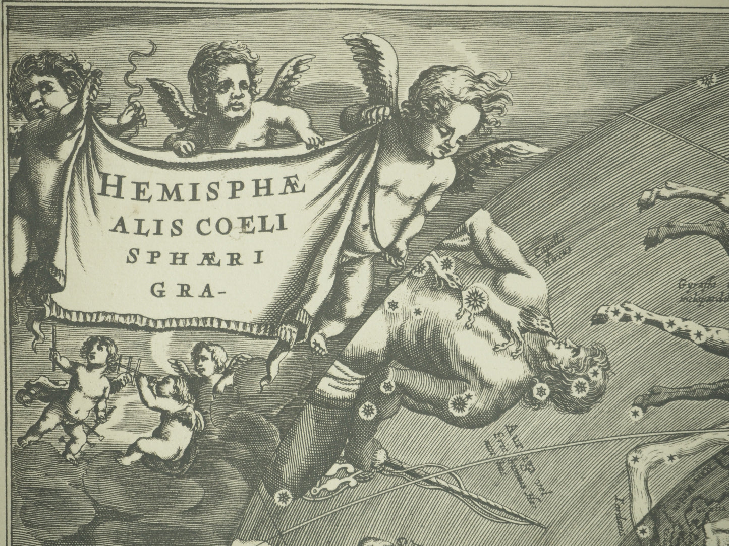 Hendrik HONDIUS : Carte céleste entoilée vu du pôle Nord