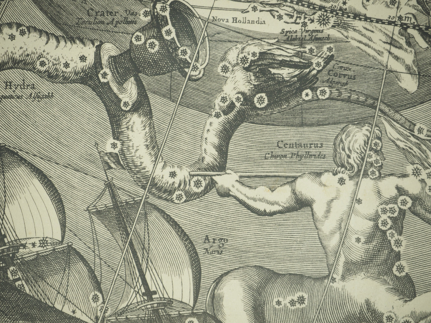 Hendrik HONDIUS : Carte céleste entoilée vu du pôle Nord