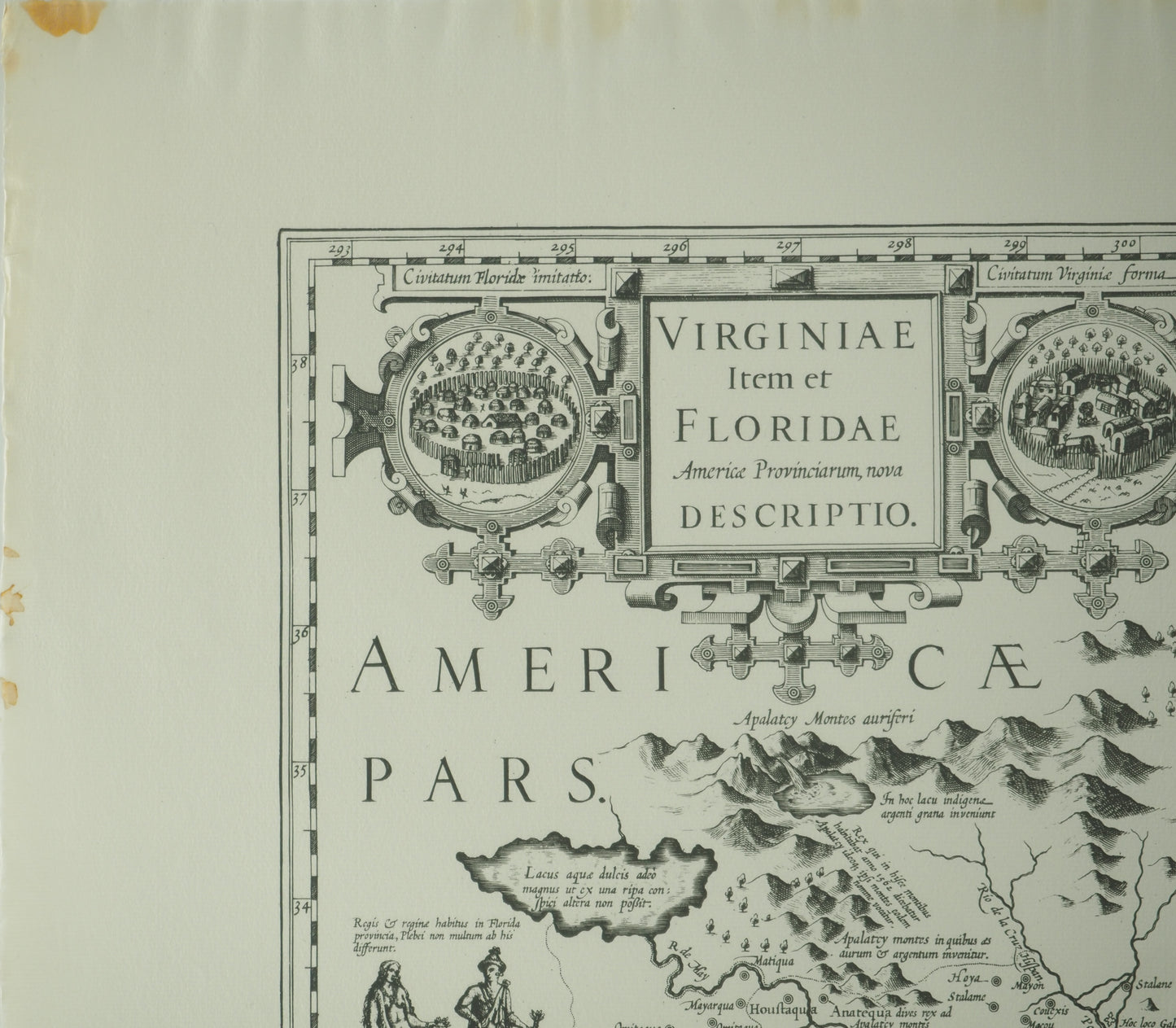 MERCATOR (Michael) & HONDIUS (Jodocus) : Carte de la Virginie et de la Floride