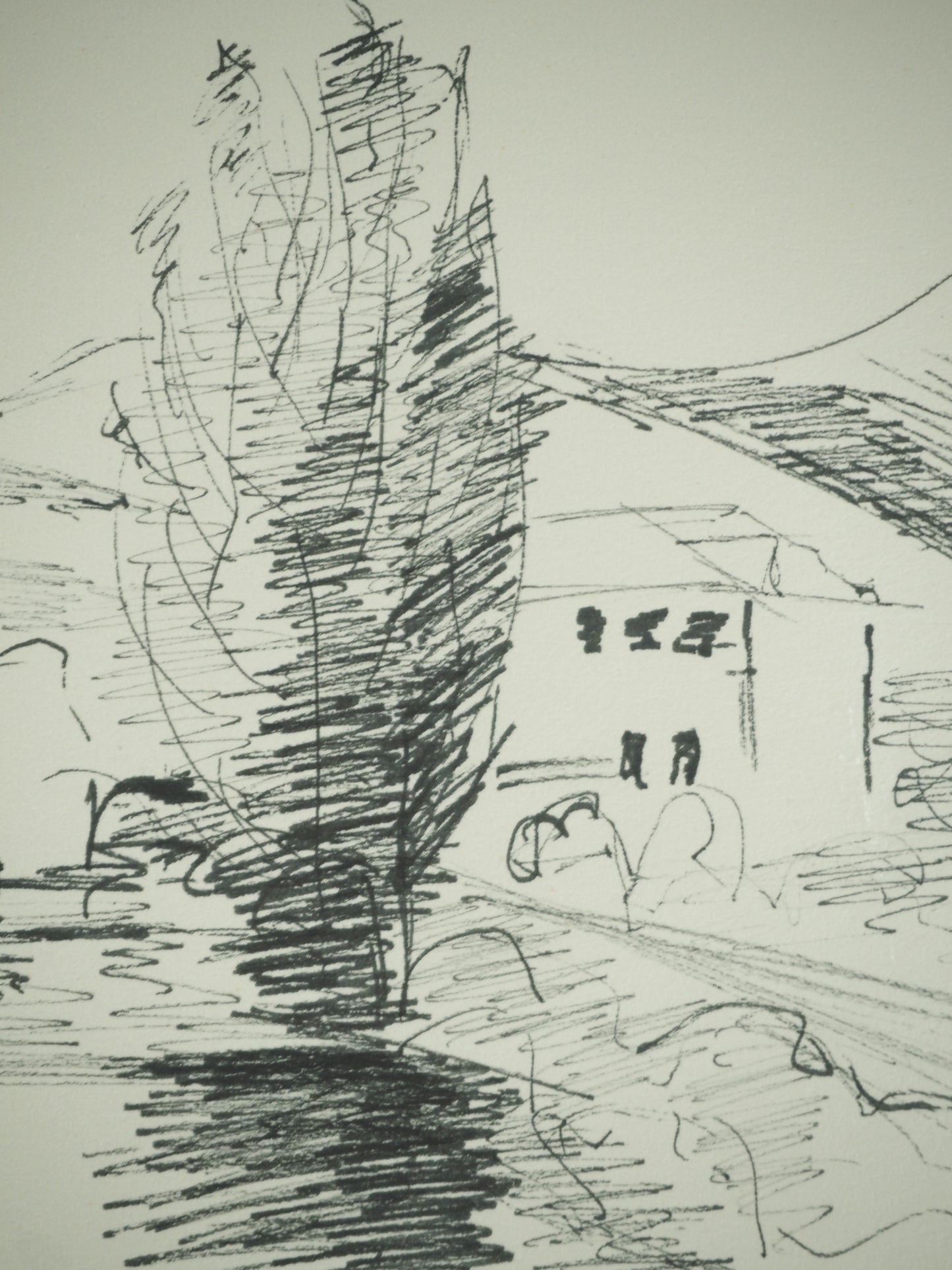 Roger CRUSAT : La vallée du Rhône - Dessin original signé