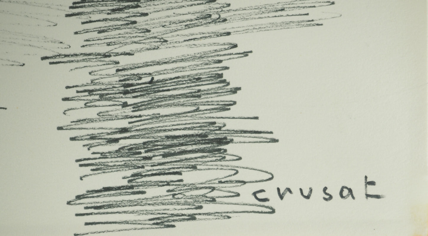 Roger CRUSAT : La vallée du Rhône - Dessin original signé