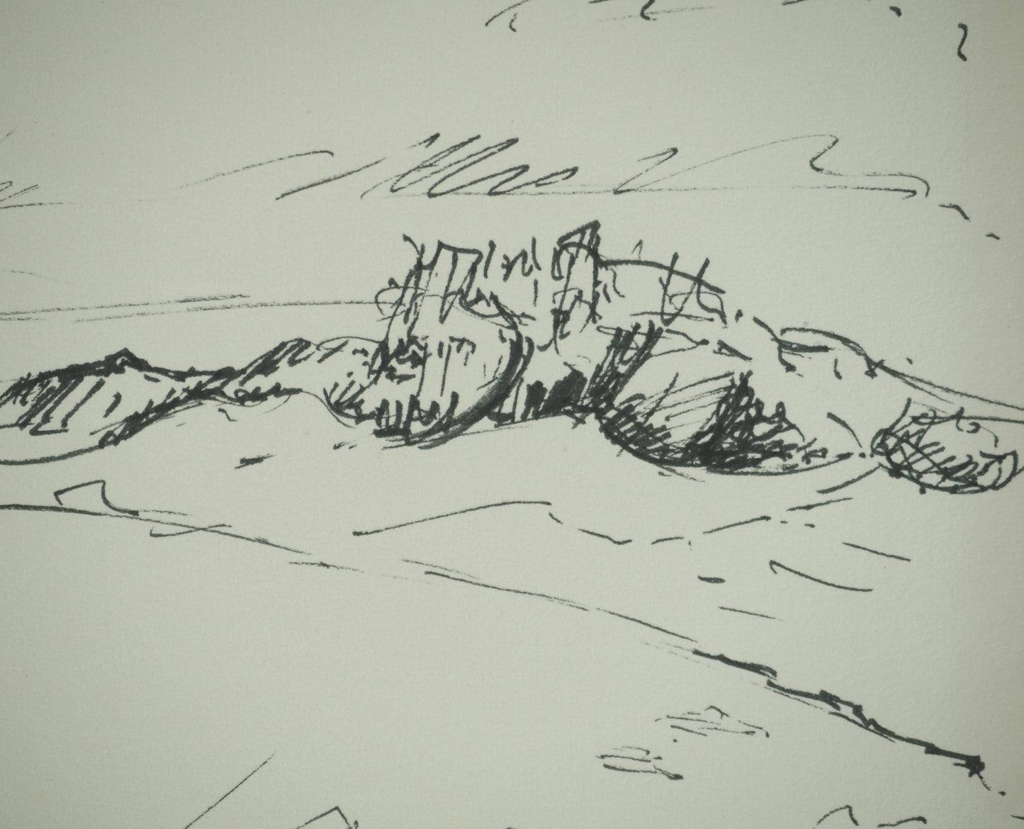 Roger CRUSAT : Sentier du littoral - Dessin original signé