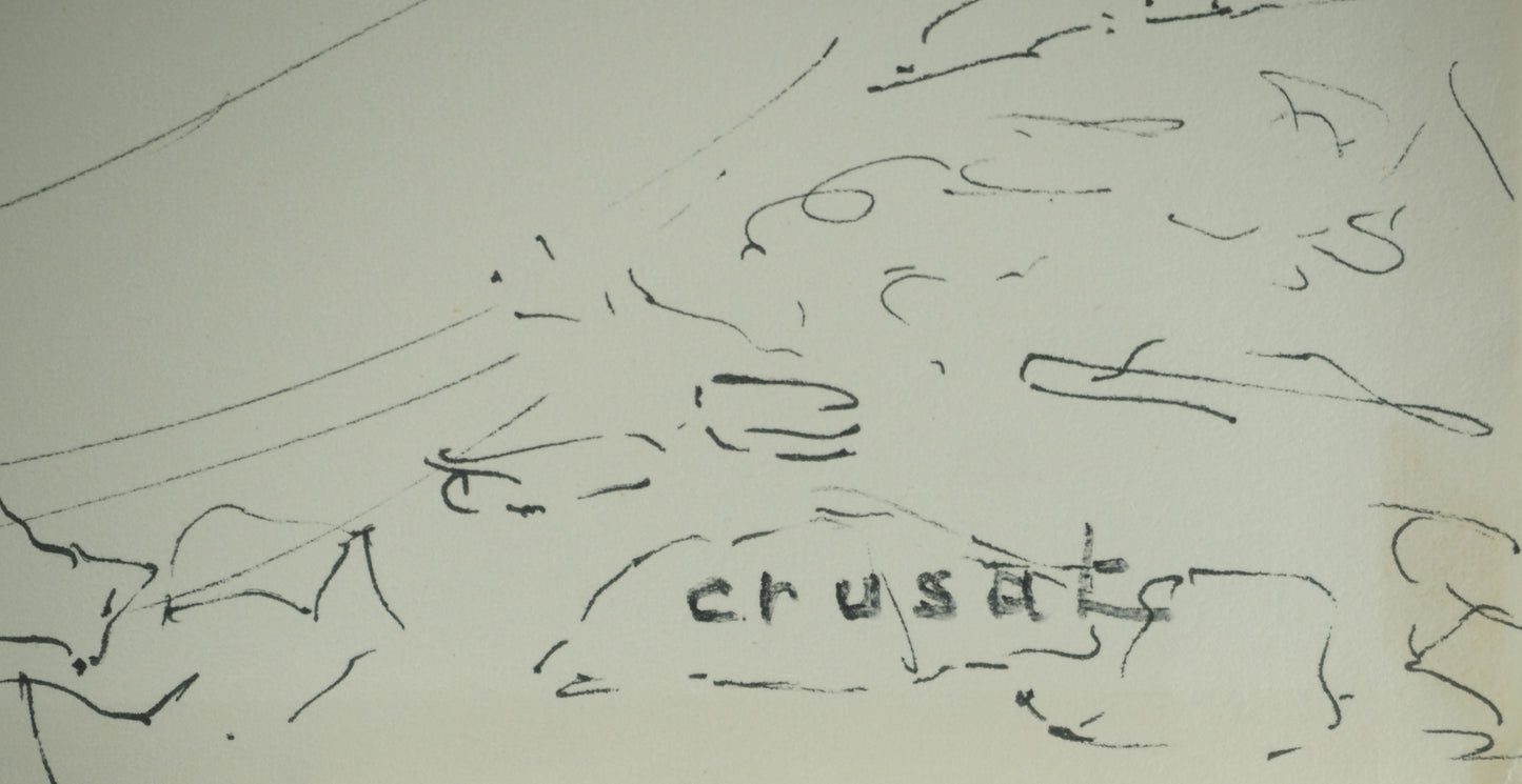 Roger CRUSAT : Sentier du littoral - Dessin original signé