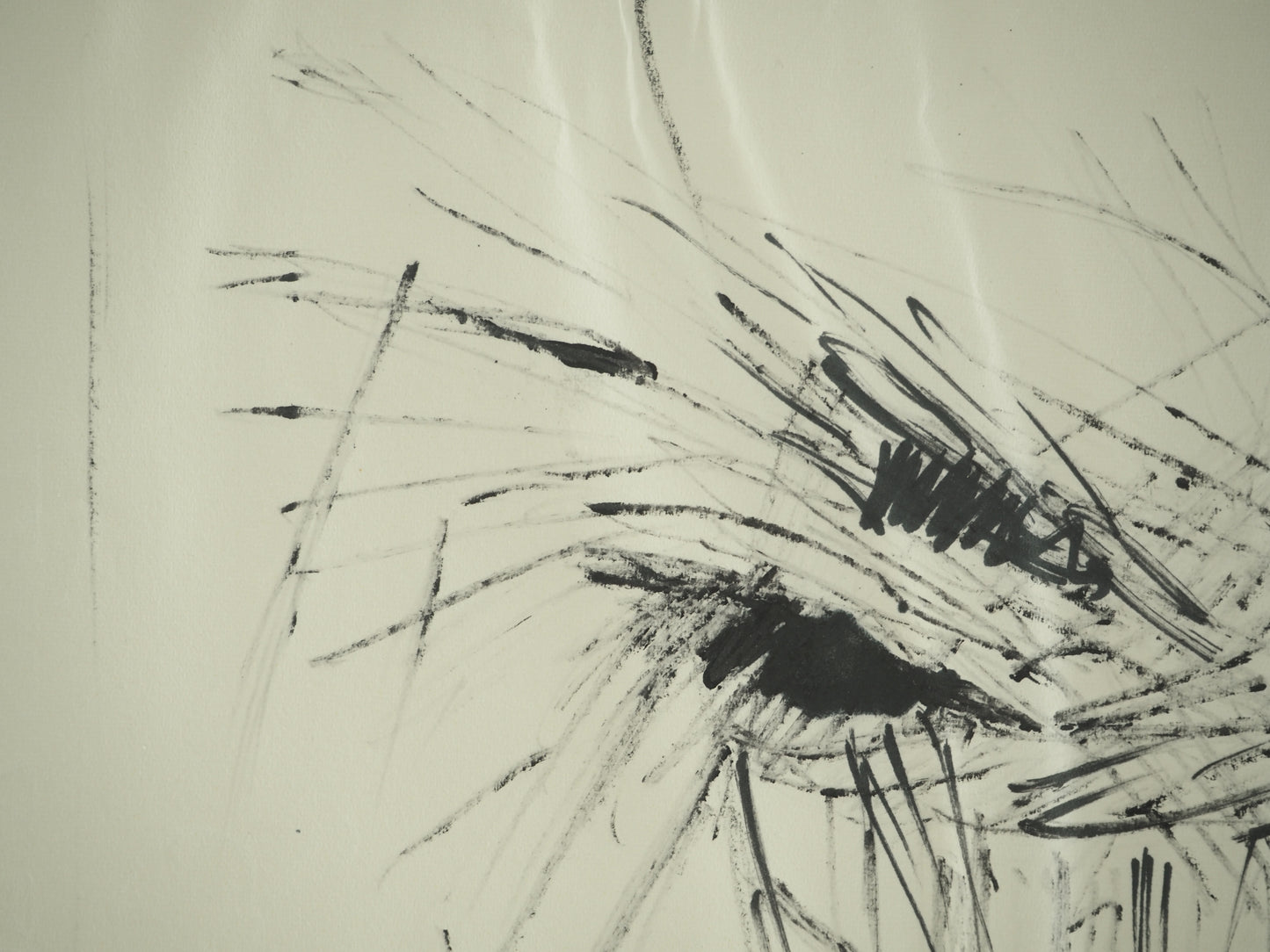 Roger CRUSAT : Le seau de paille - Dessin original signé
