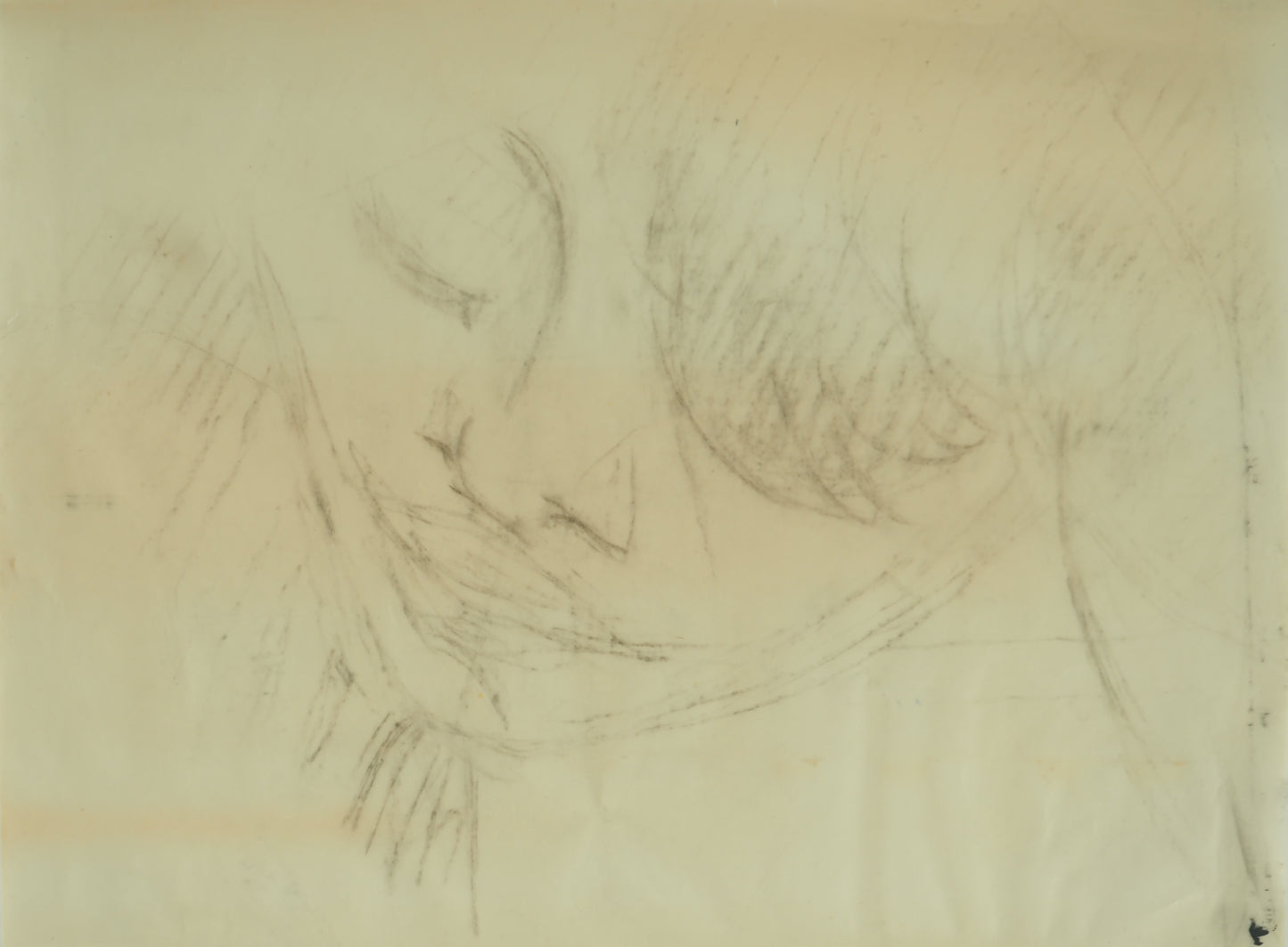 Roger CRUSAT : Portrait de jeune fille - Dessin original