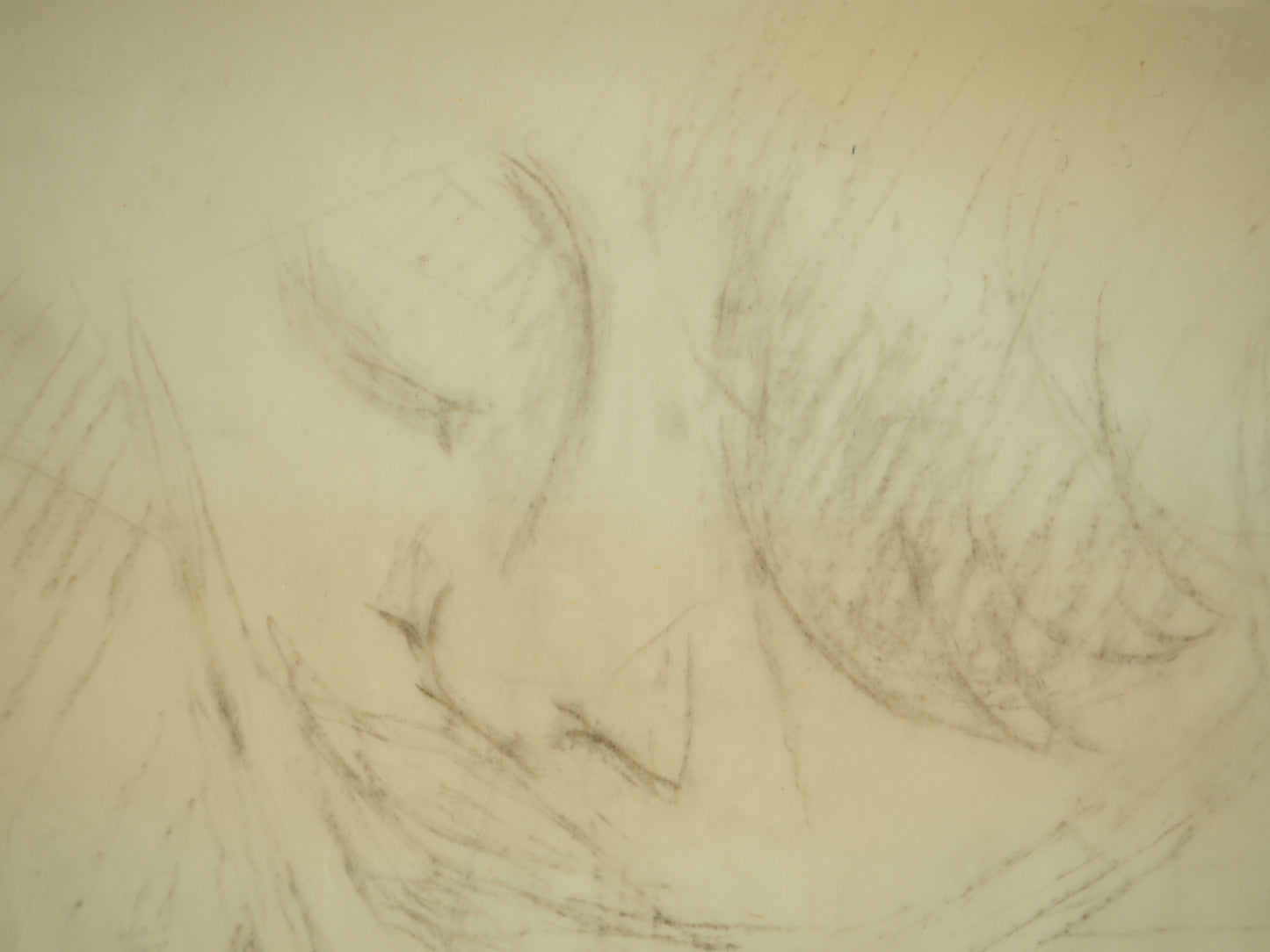 Roger CRUSAT : Portrait de jeune fille - Dessin original