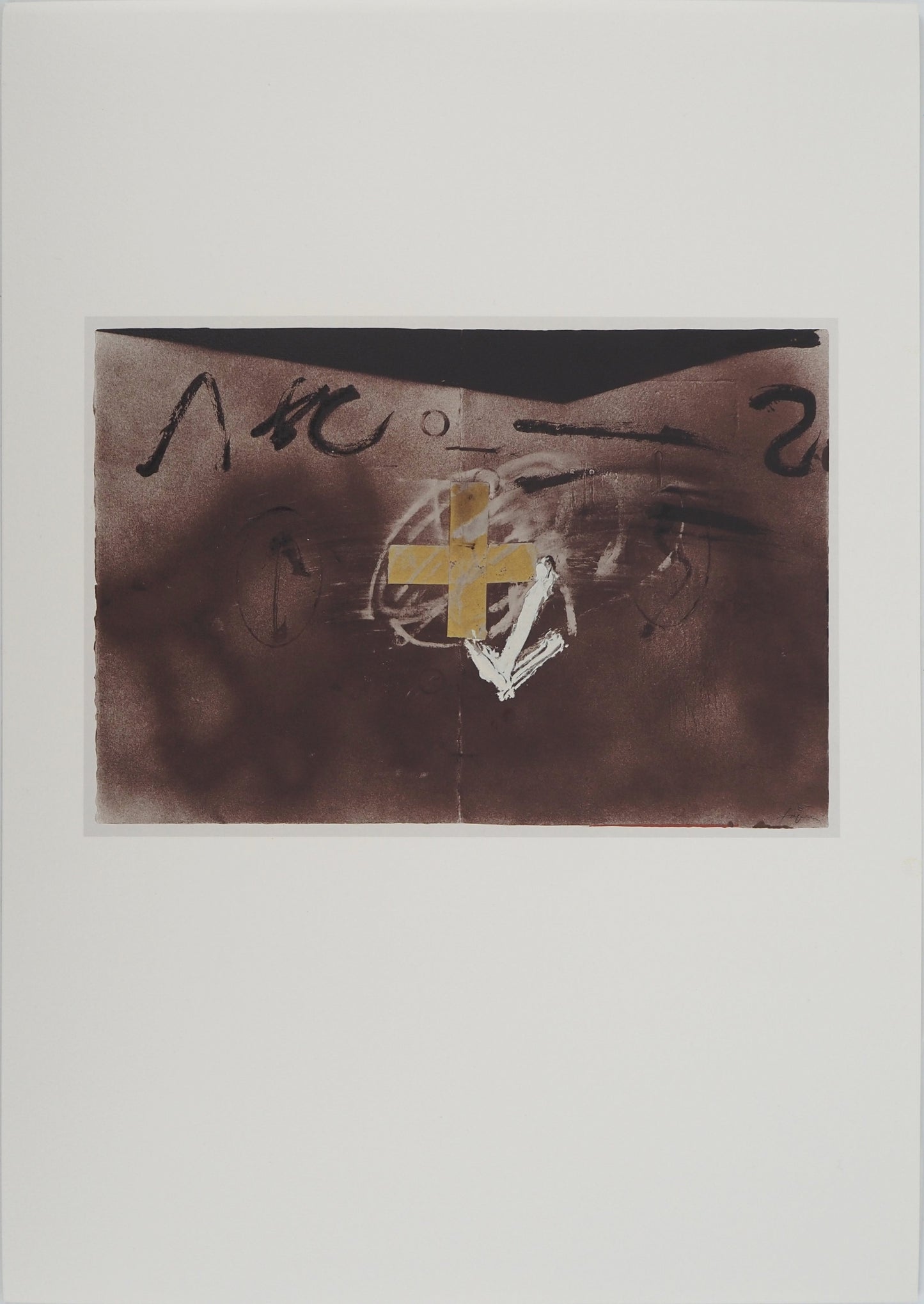Antoni TAPIES : Composition à la croix - Lithographie signée