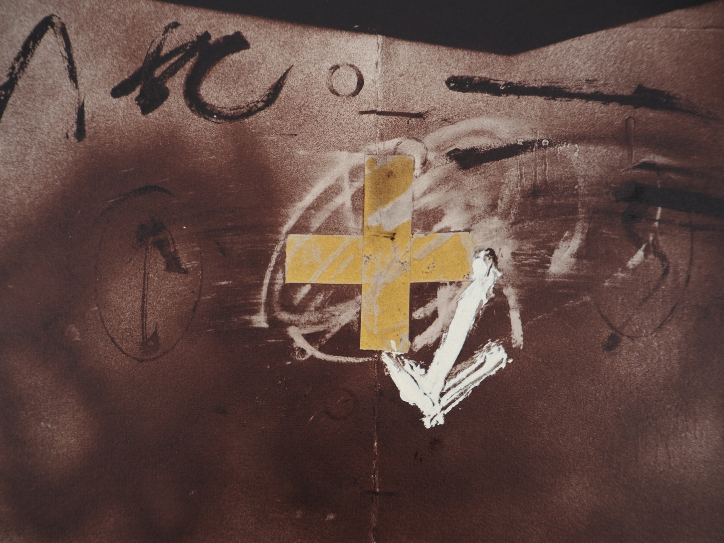 Antoni TAPIES : Composition à la croix - Lithographie signée