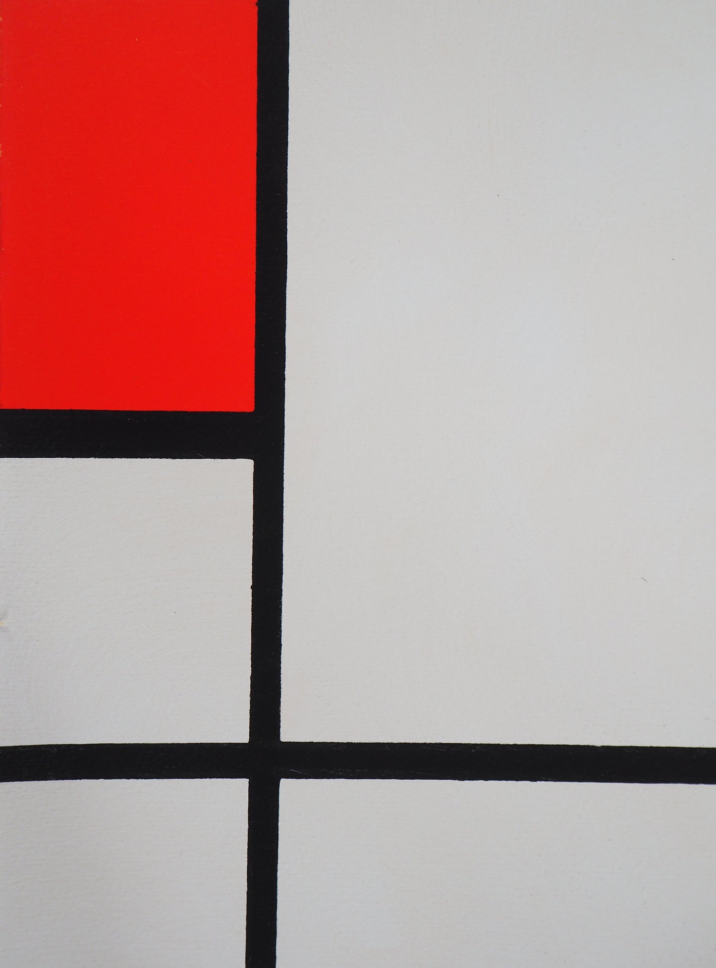 Piet MONDRIAN : Composition - Pochoir en couleurs signé