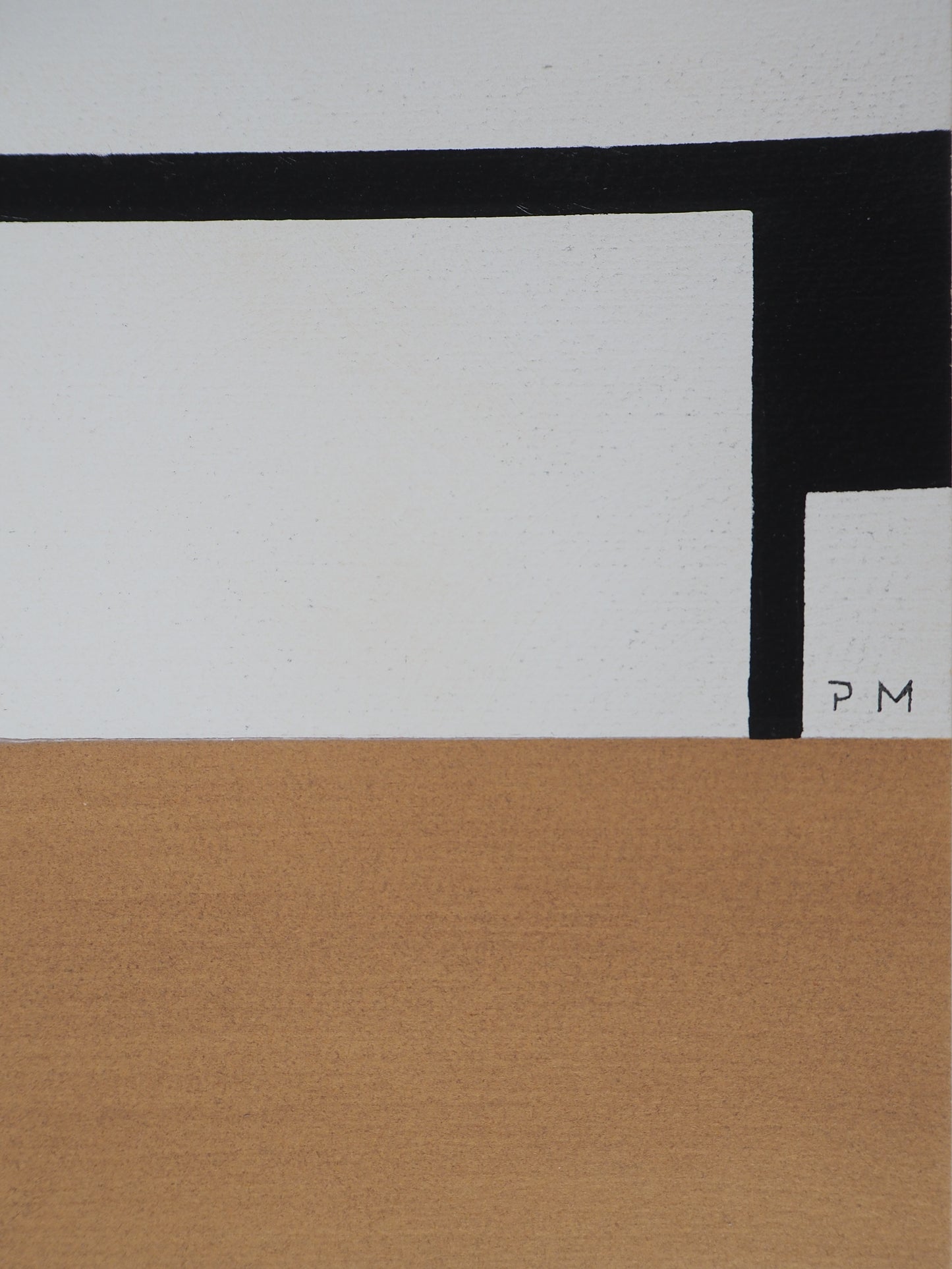 Piet MONDRIAN : Composition - Pochoir en couleurs signé