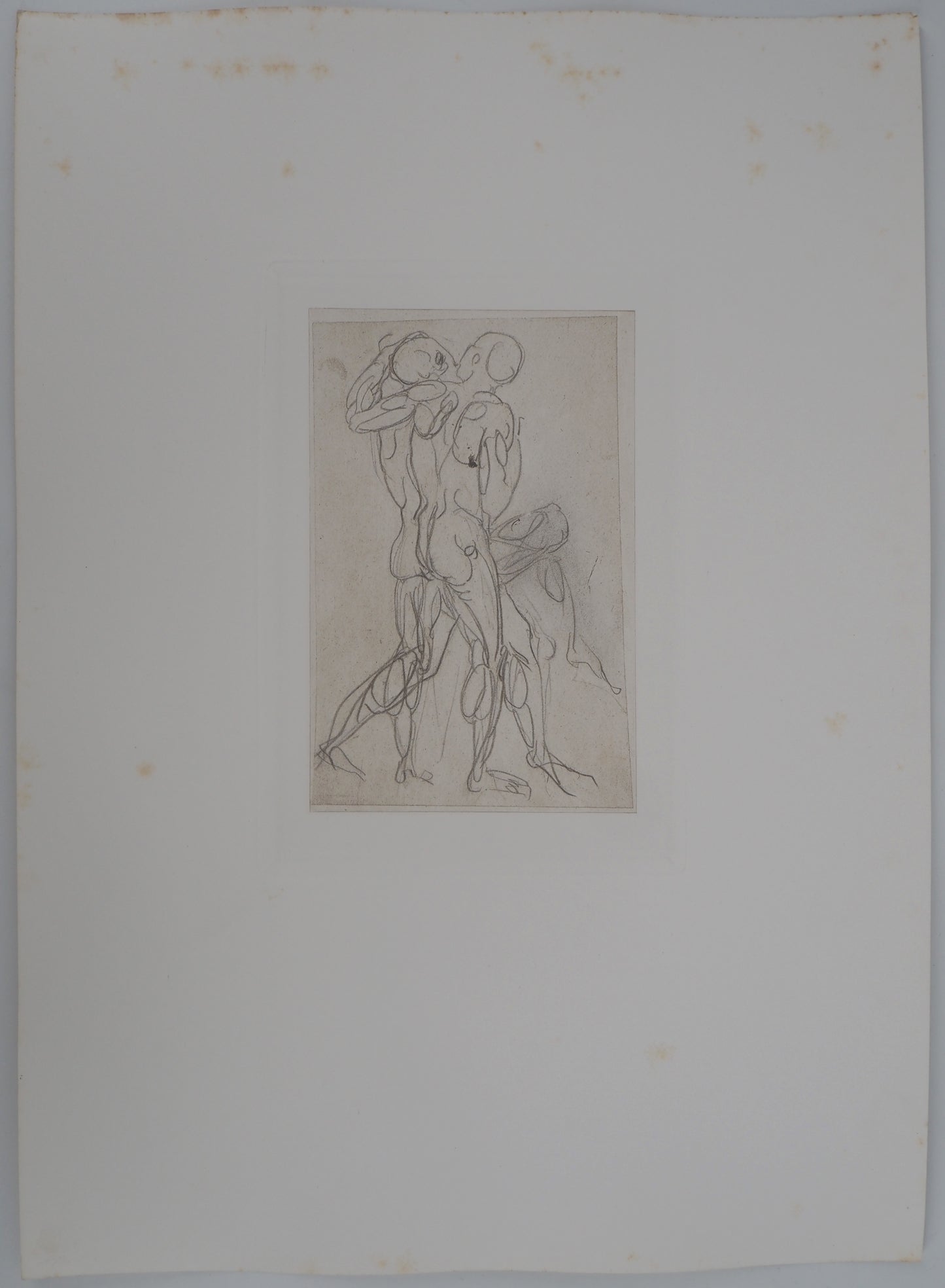 Auguste RODIN : Etude de la lutte - Gravure
