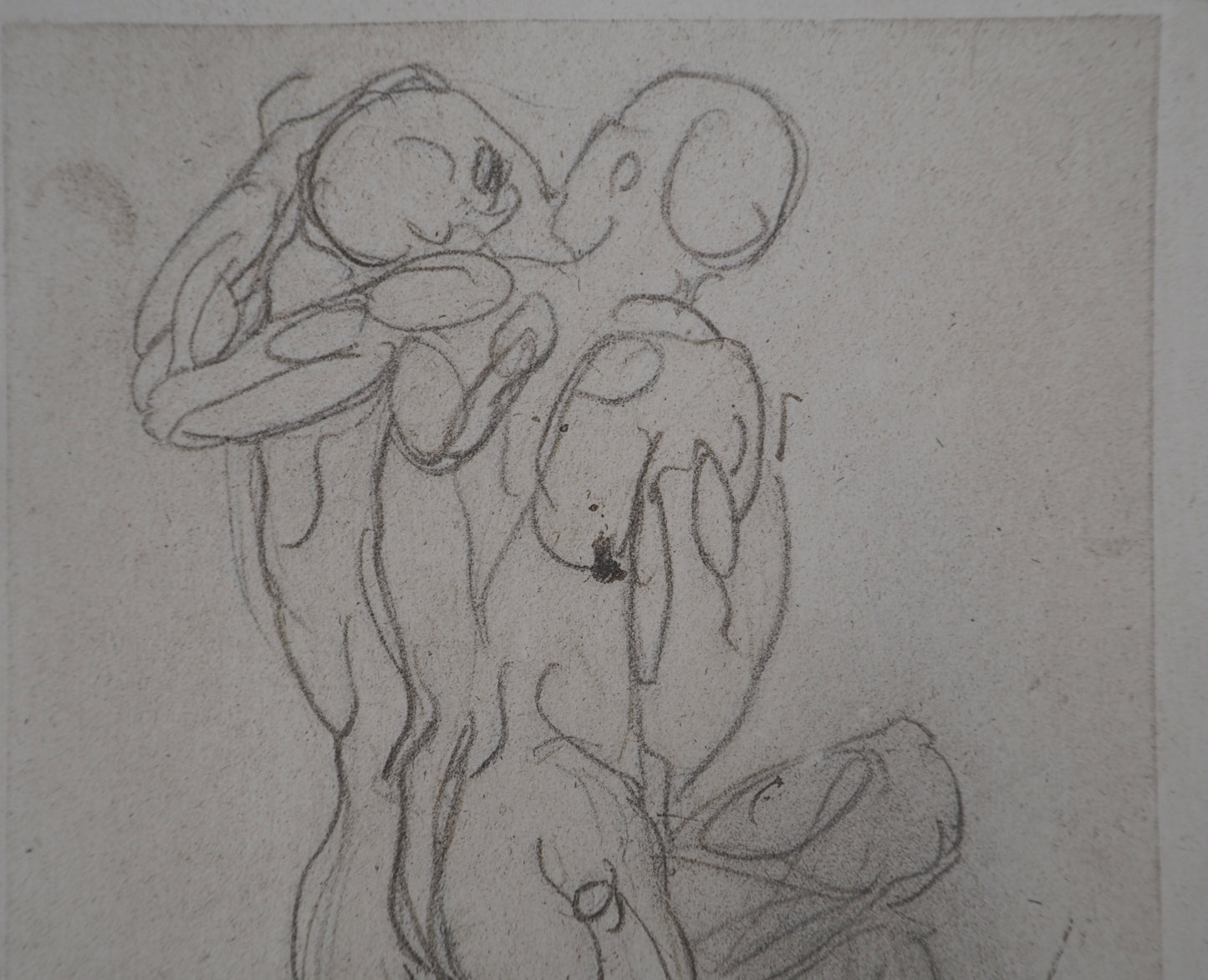Auguste RODIN : Etude de la lutte - Gravure