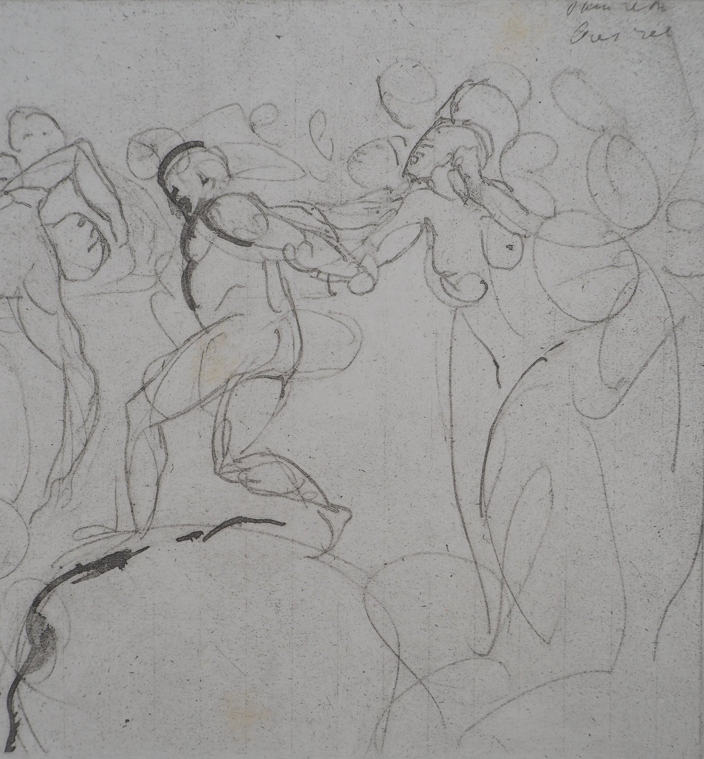 Auguste RODIN : Entrainement au cirque - Gravure
