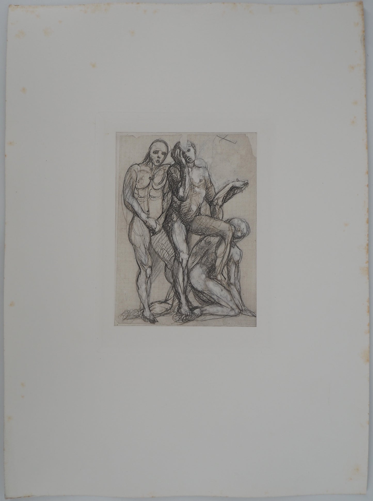 Auguste RODIN : Trois ombres parlant à Dante - Gravure