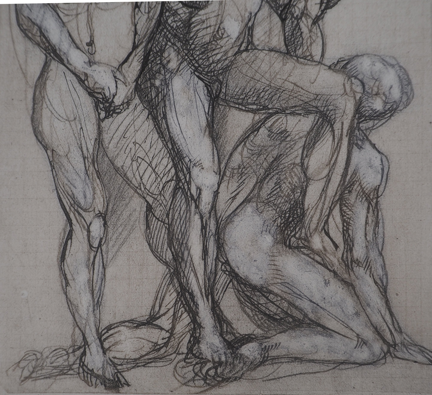 Auguste RODIN : Trois ombres parlant à Dante - Gravure