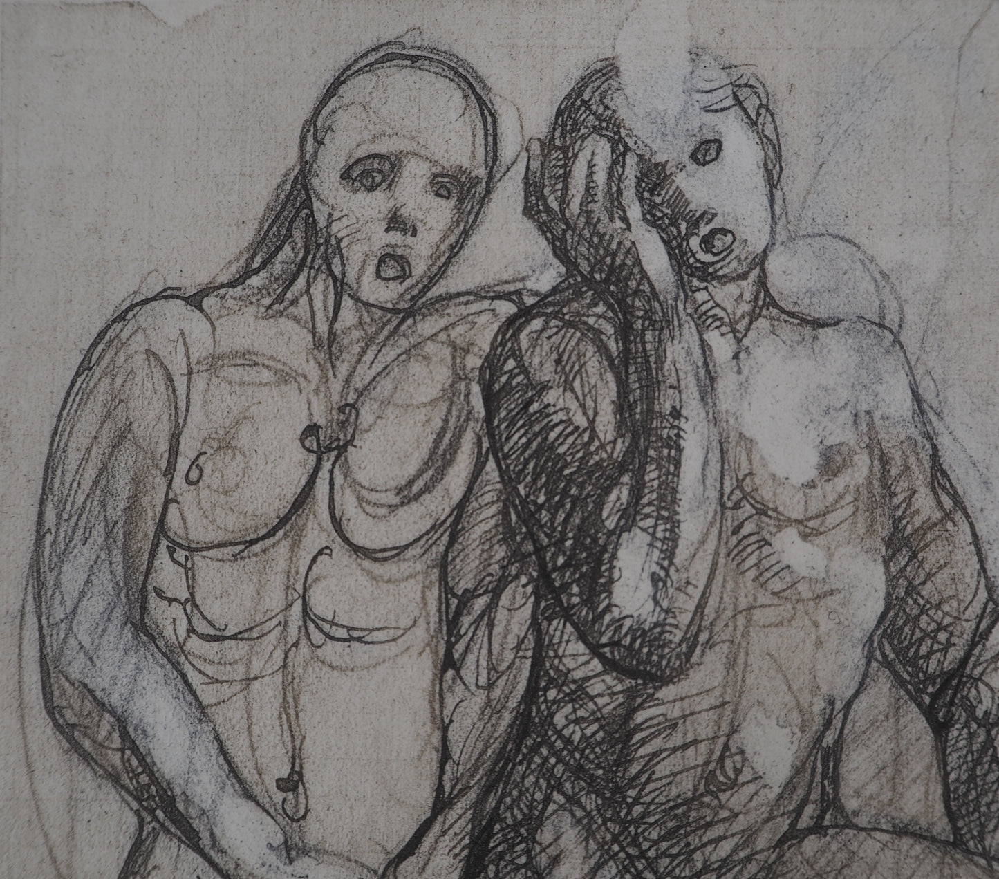 Auguste RODIN : Trois ombres parlant à Dante - Gravure