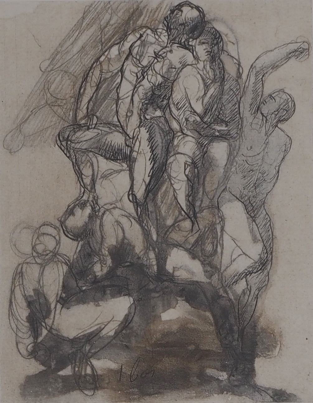 Auguste RODIN : Trois ombres parlant à Dante - Gravure