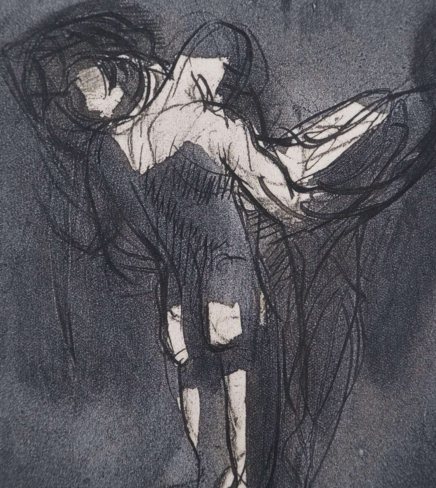 Auguste RODIN : Sujet masculin de dos - Gravure