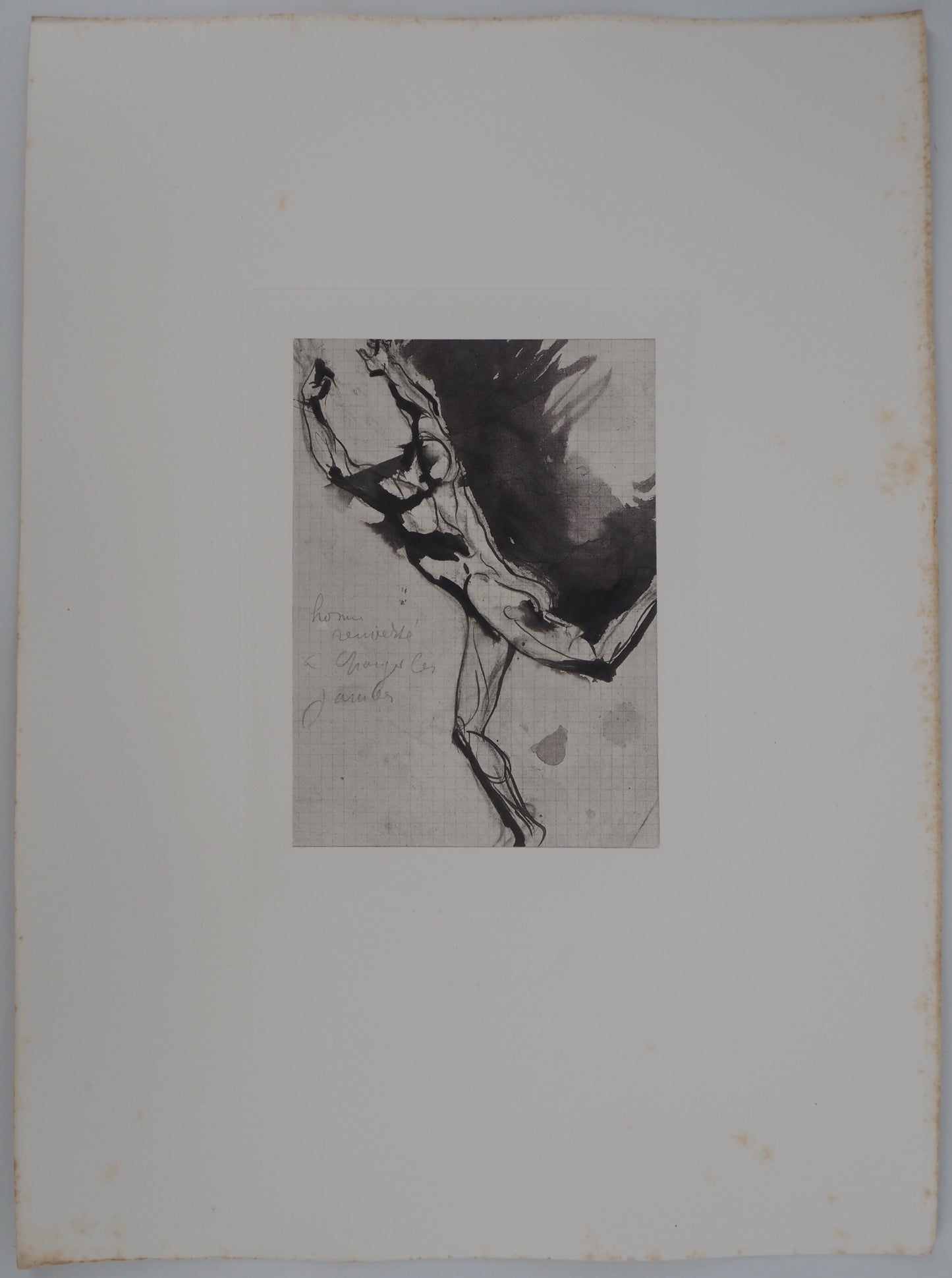 Auguste RODIN : Homme renversé - Gravure