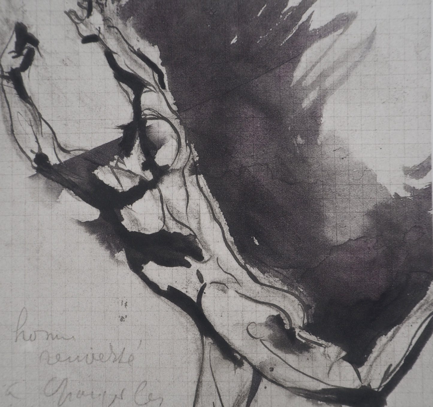 Auguste RODIN : Homme renversé - Gravure