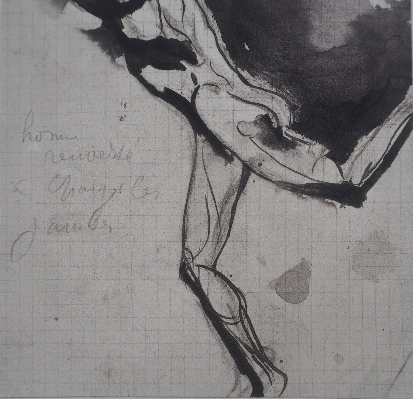 Auguste RODIN : Homme renversé - Gravure