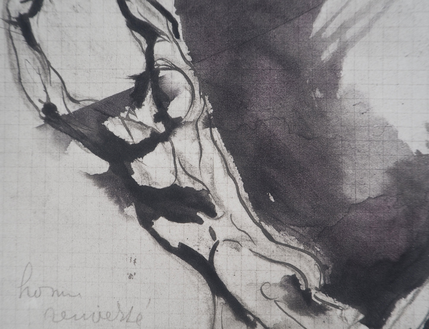 Auguste RODIN : Homme renversé - Gravure