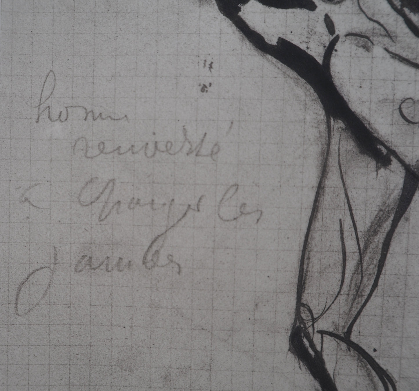 Auguste RODIN : Homme renversé - Gravure