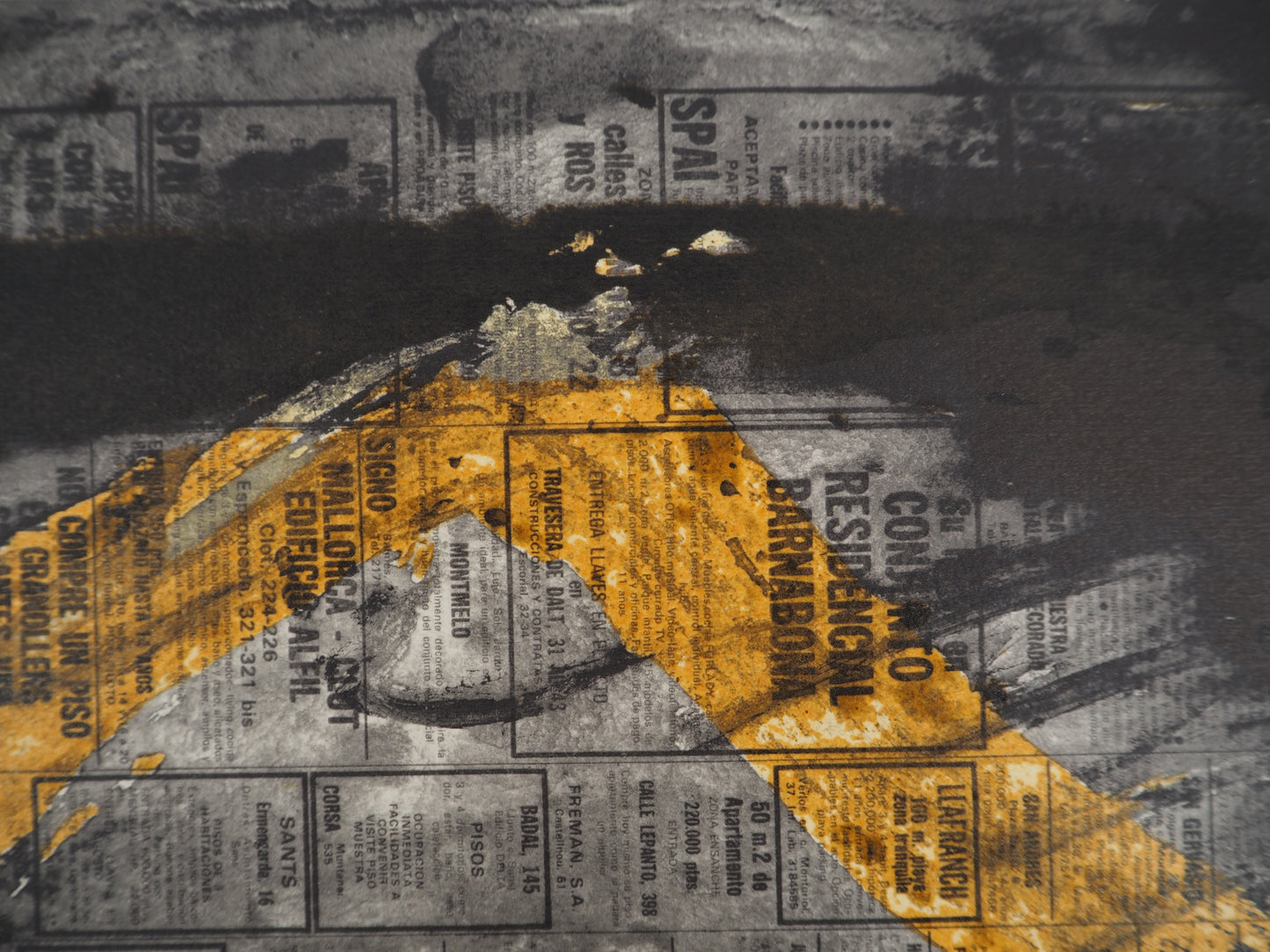 Antoni TAPIES : Composition au journal - Lithographie signée