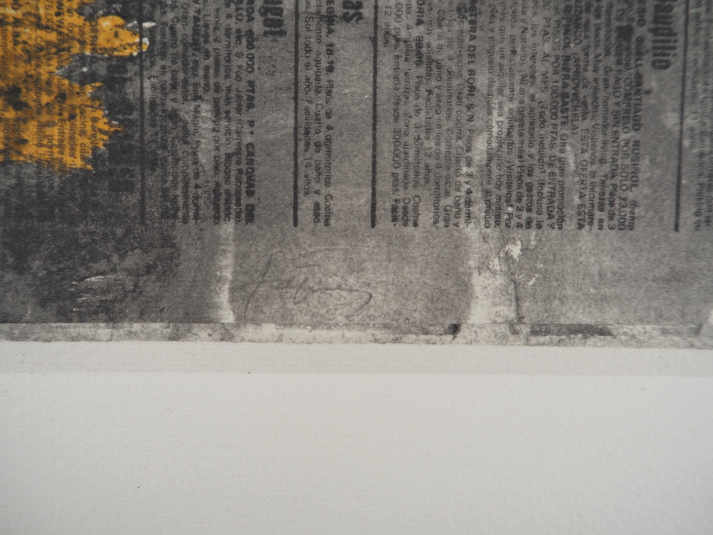 Antoni TAPIES : Composition au journal - Lithographie signée