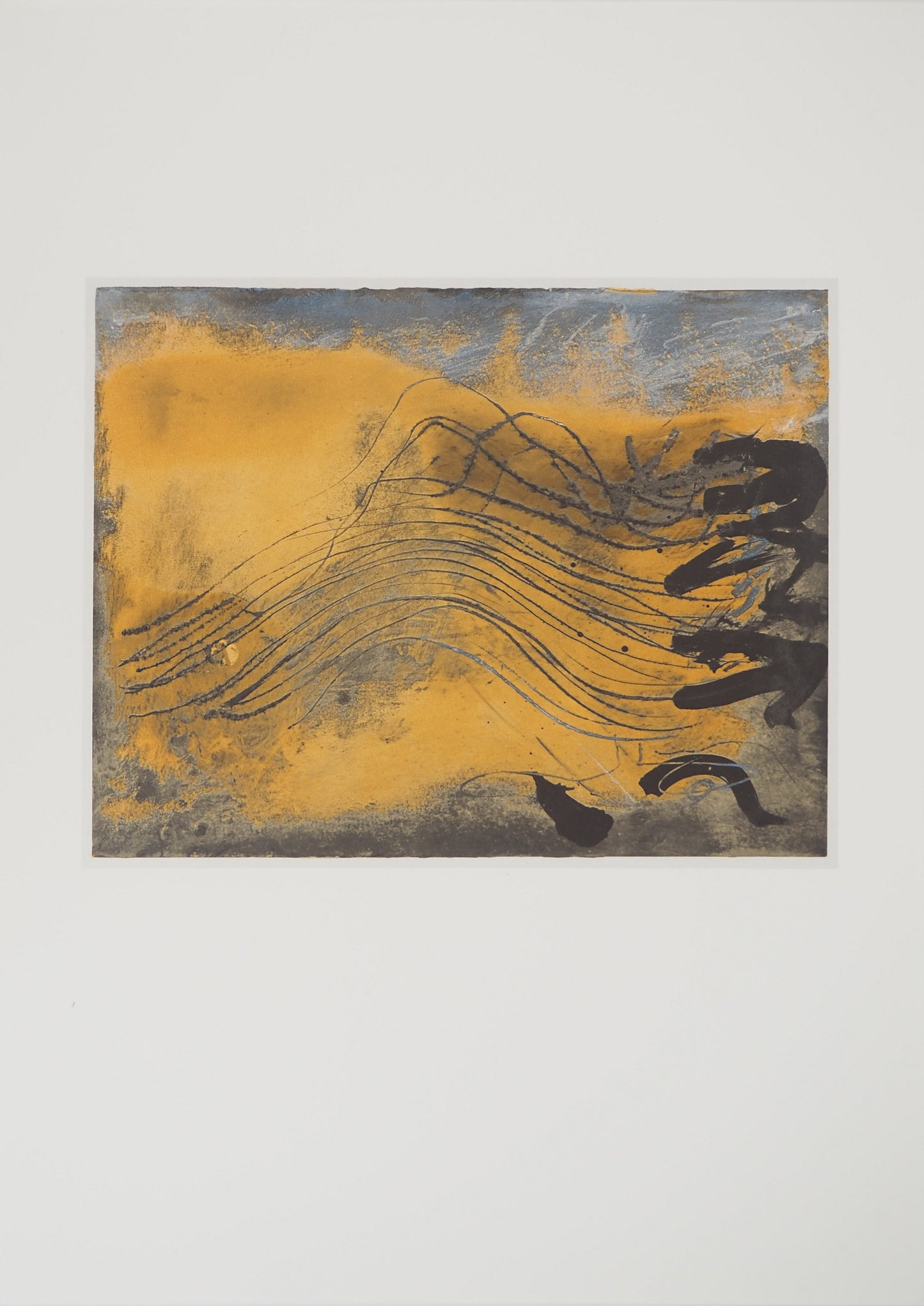 Antoni TAPIES : Courbes abstraites - Lithographie
