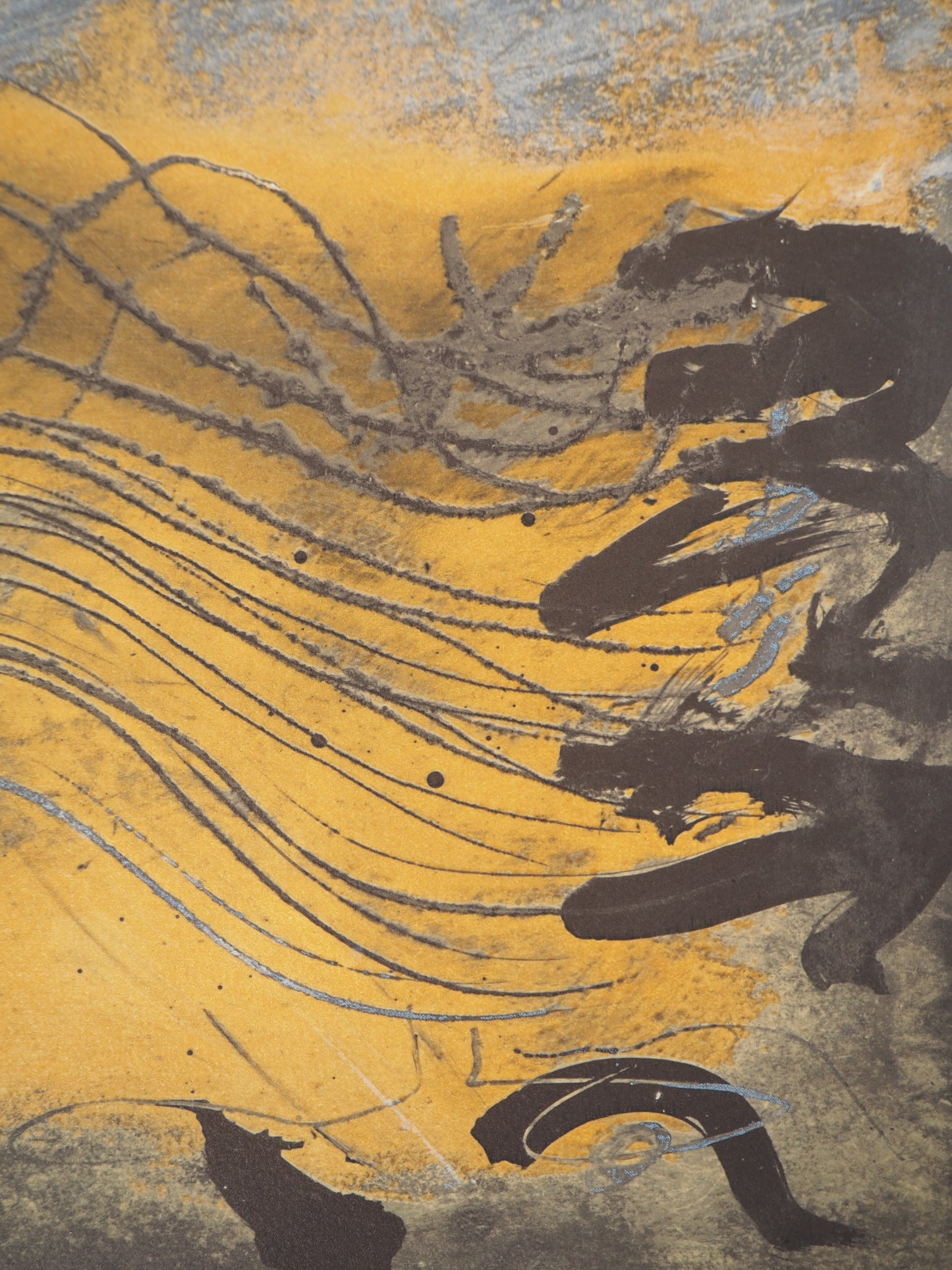 Antoni TAPIES : Courbes abstraites - Lithographie