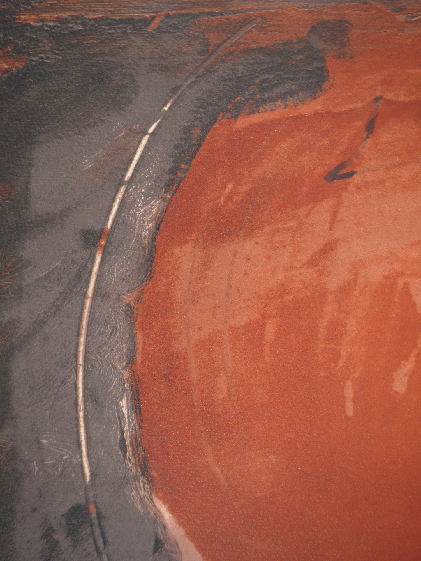 Antoni TAPIES : Composition au cercle rouge - Lithographie signée