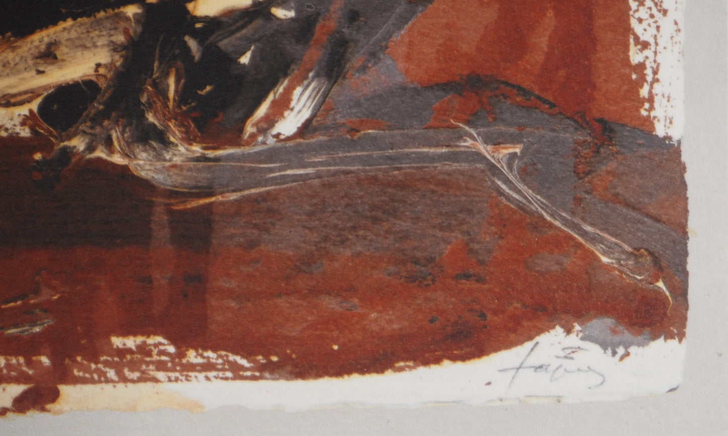 Antoni TAPIES : Composition au cercle rouge - Lithographie signée