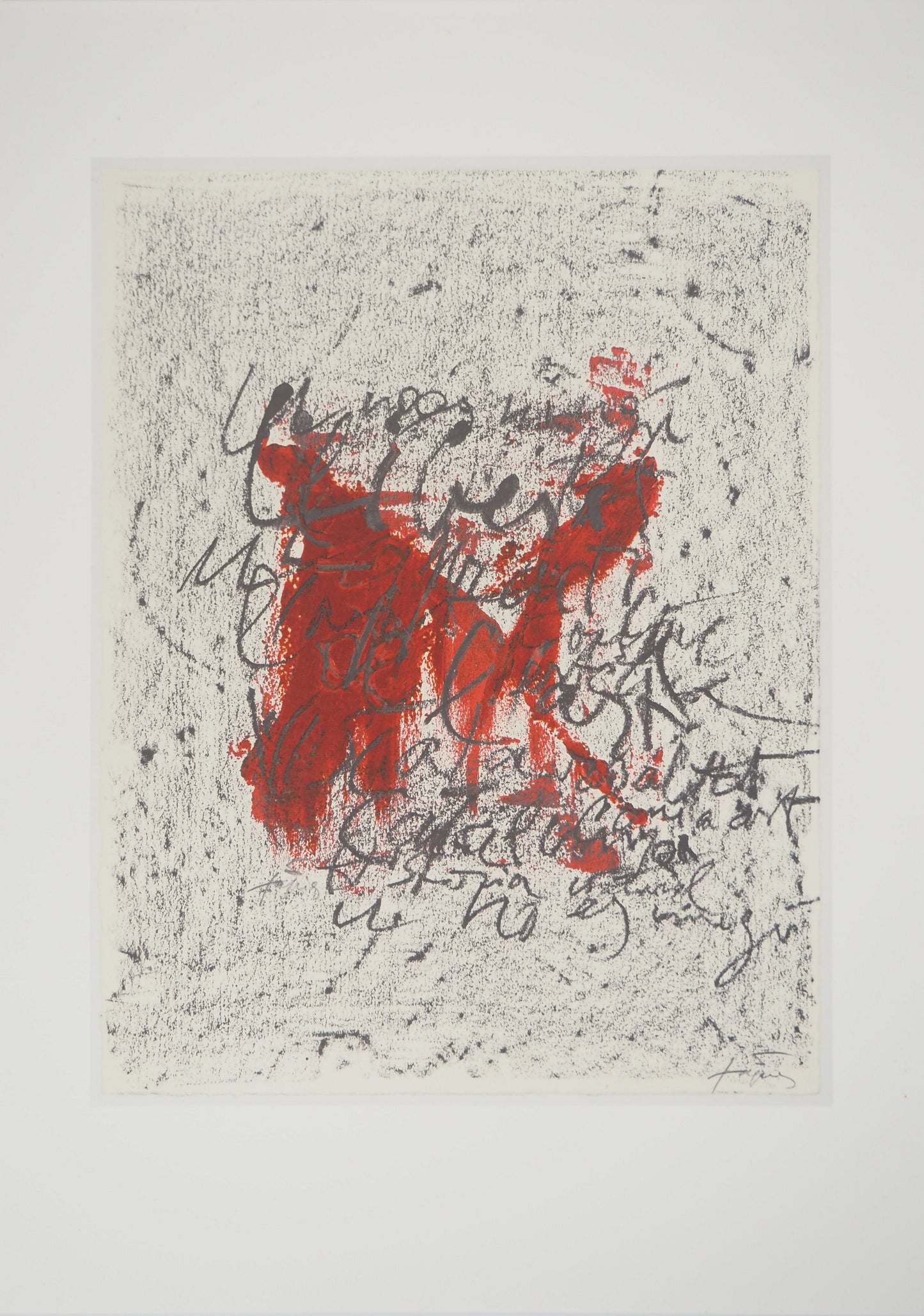 Antoni TAPIES : Calligraphie - Lithographie signée