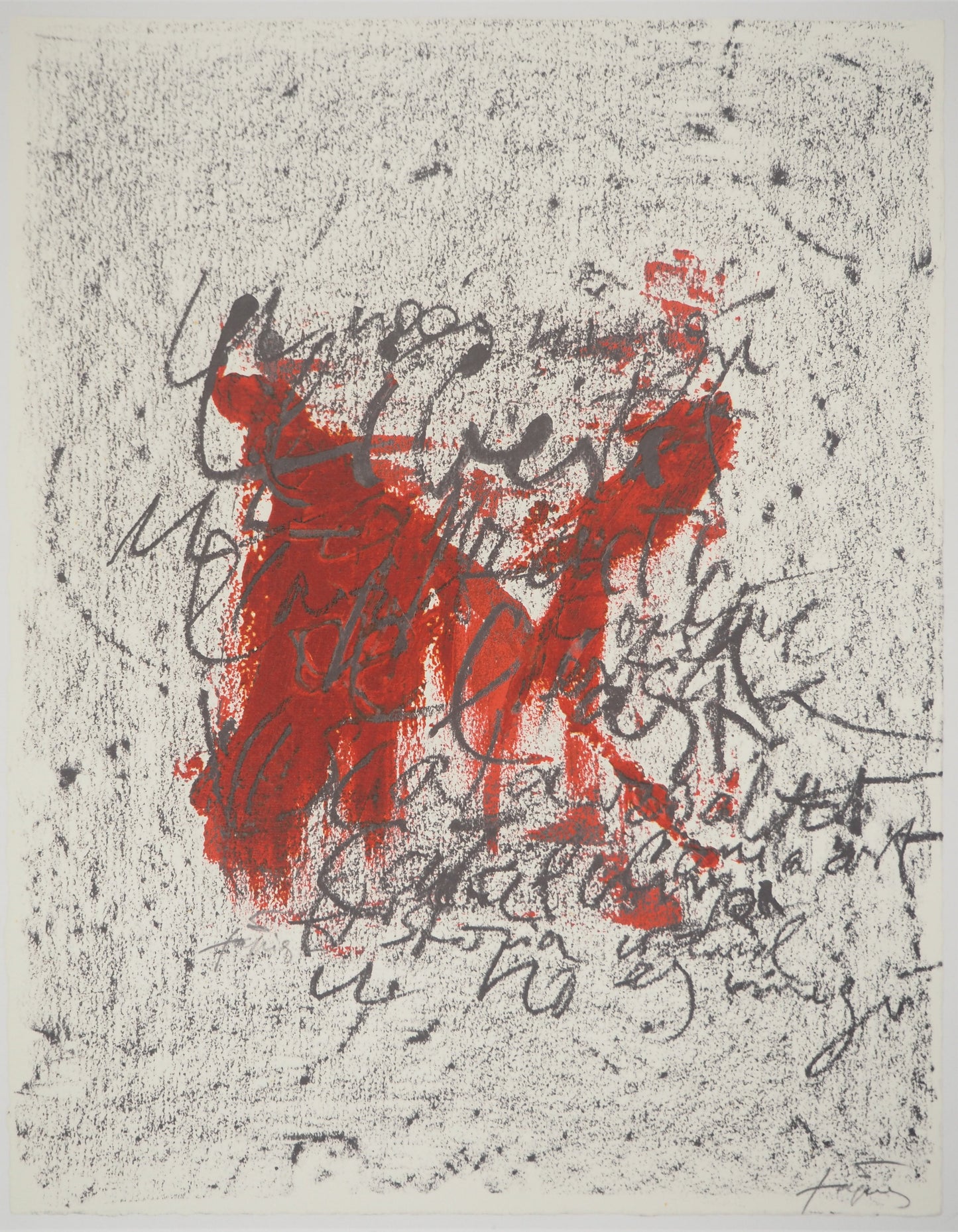 Antoni TAPIES : Calligraphie - Lithographie signée