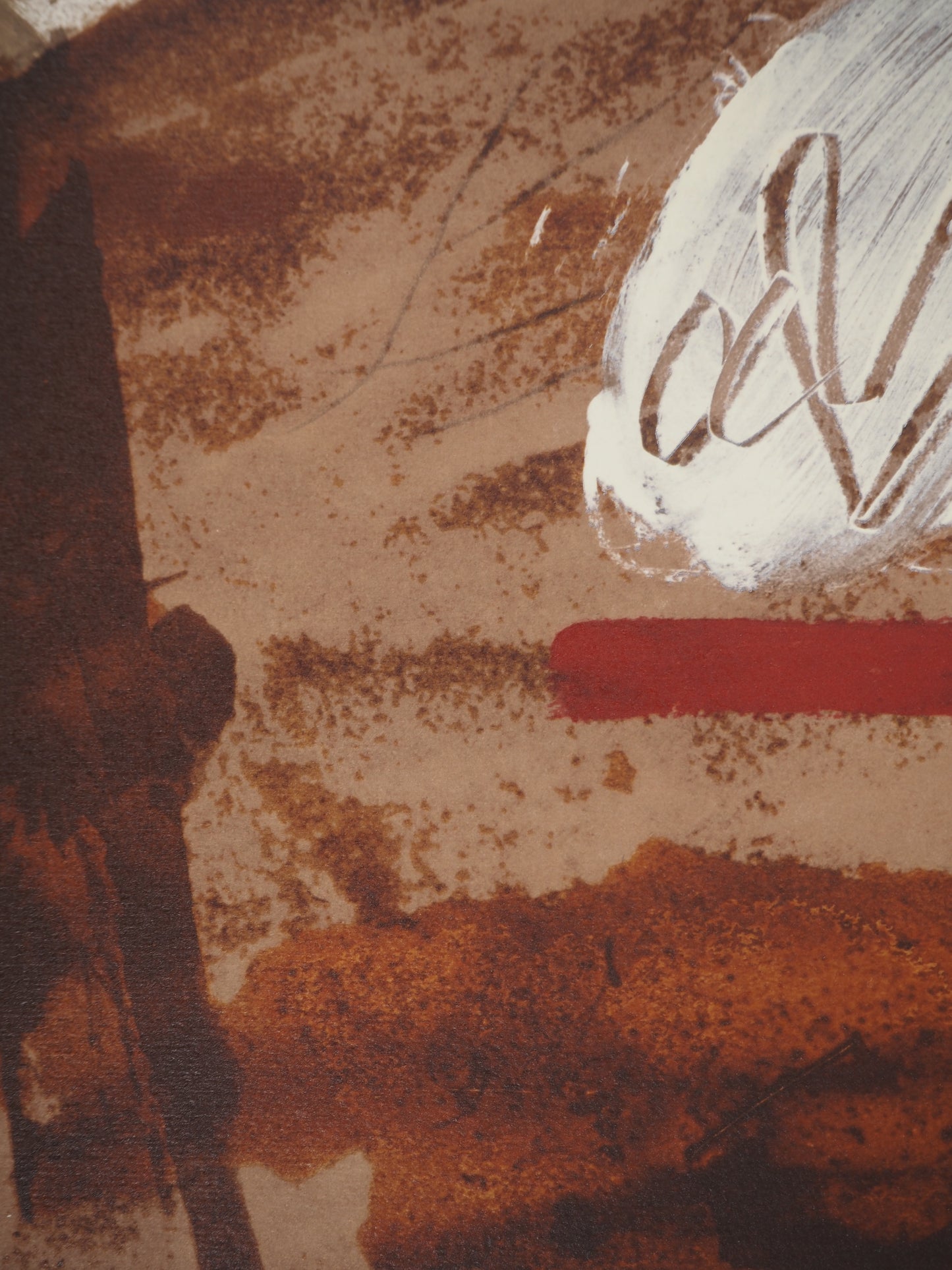 Antoni TAPIES : Flamme blanche aux trois cœurs - Lithographie signée
