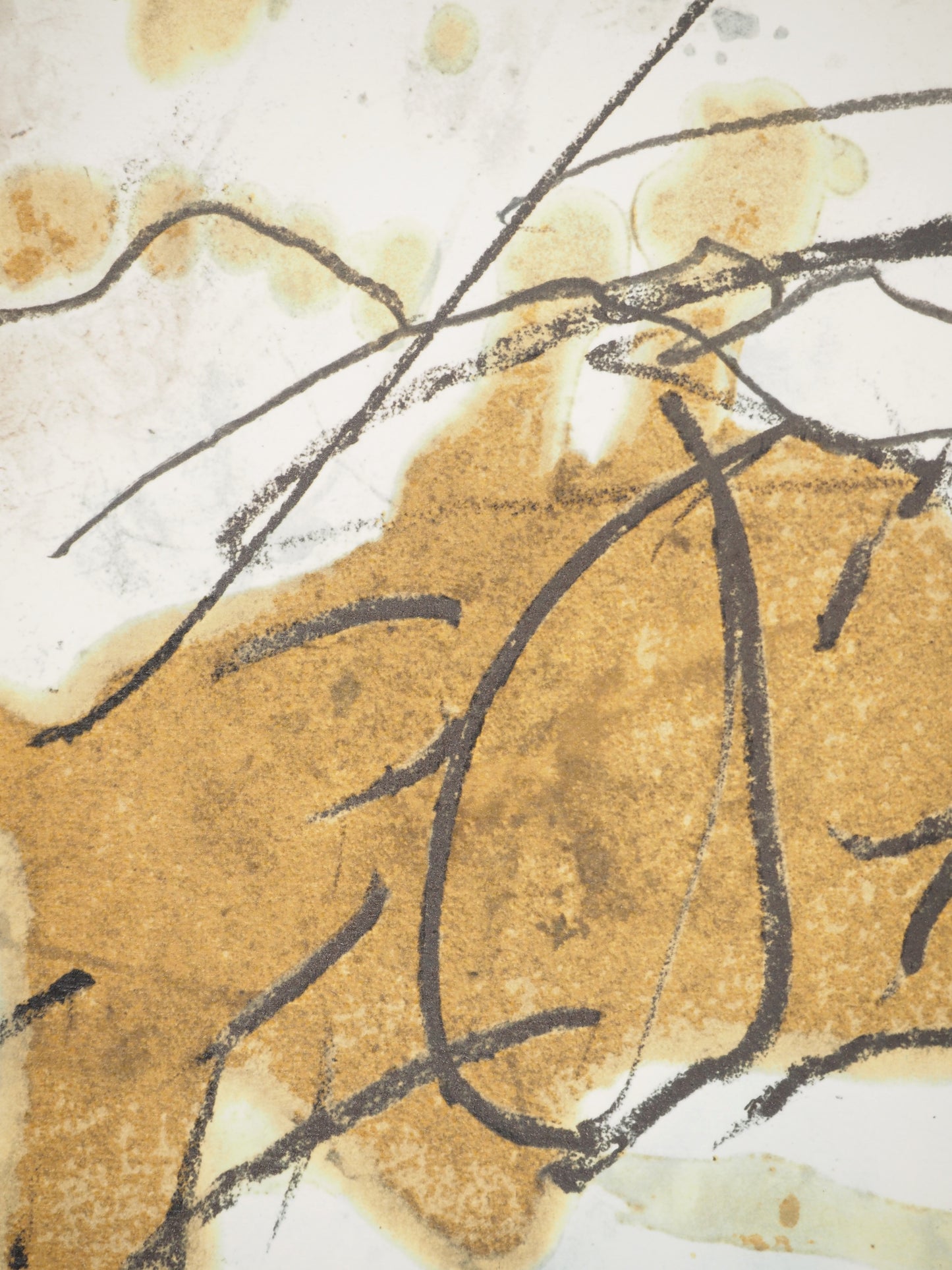 Antoni TAPIES : Composition abstraite à la chaise - Lithographie signée