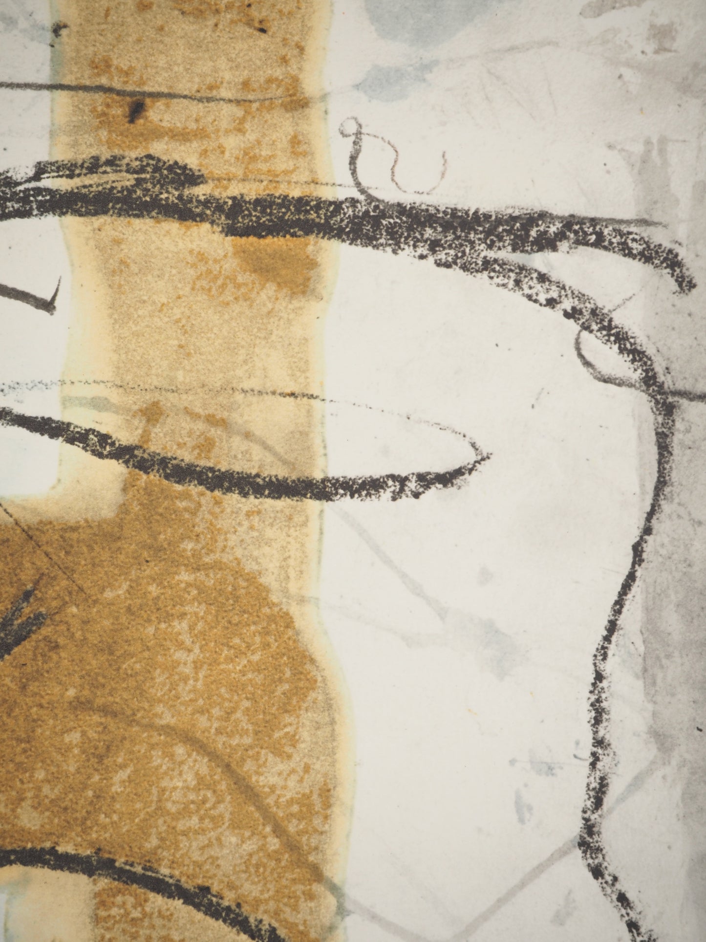 Antoni TAPIES : Composition abstraite à la chaise - Lithographie signée