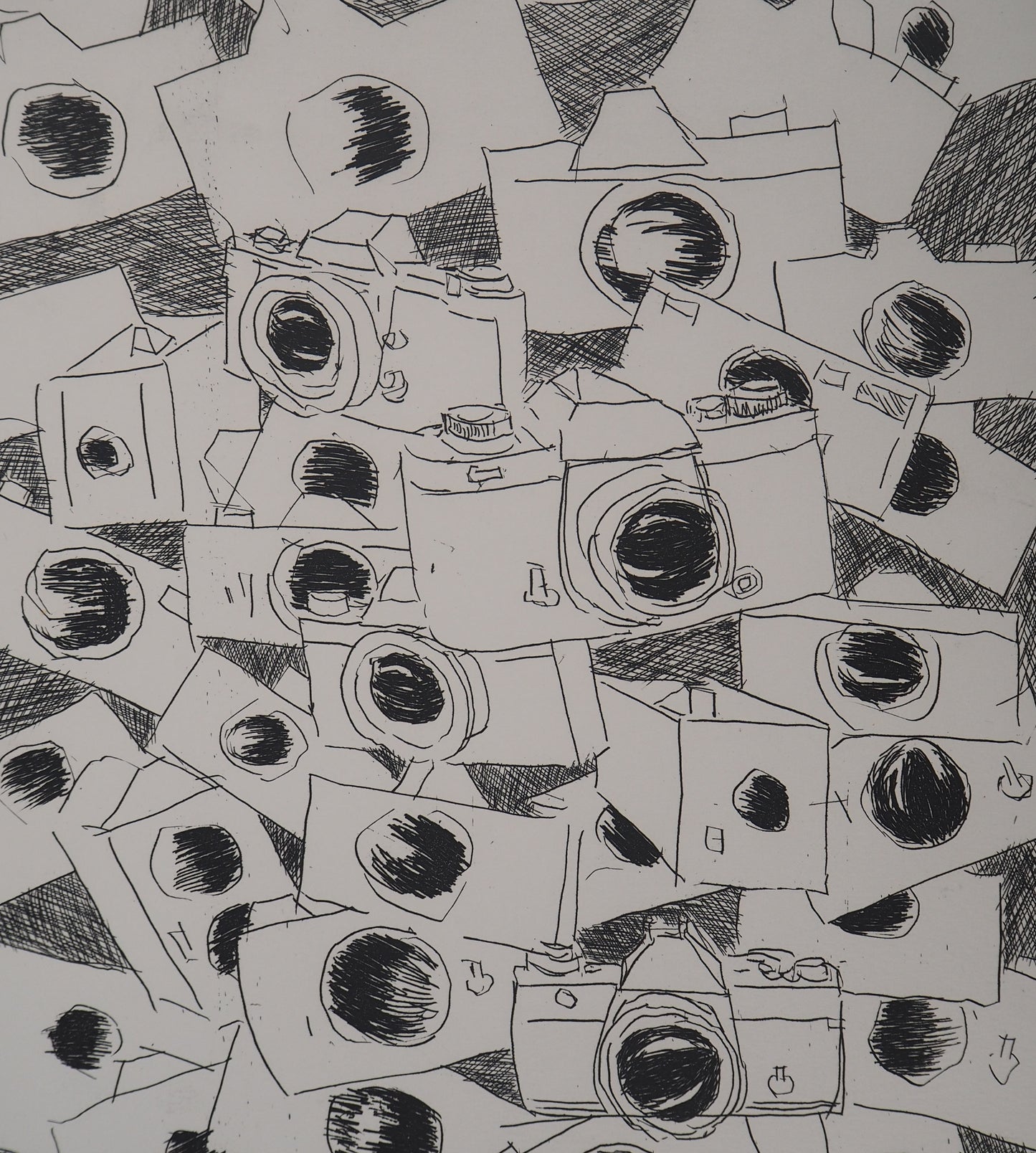 ARMAN : Accumulation d'appareils photo - Gravure originale signée