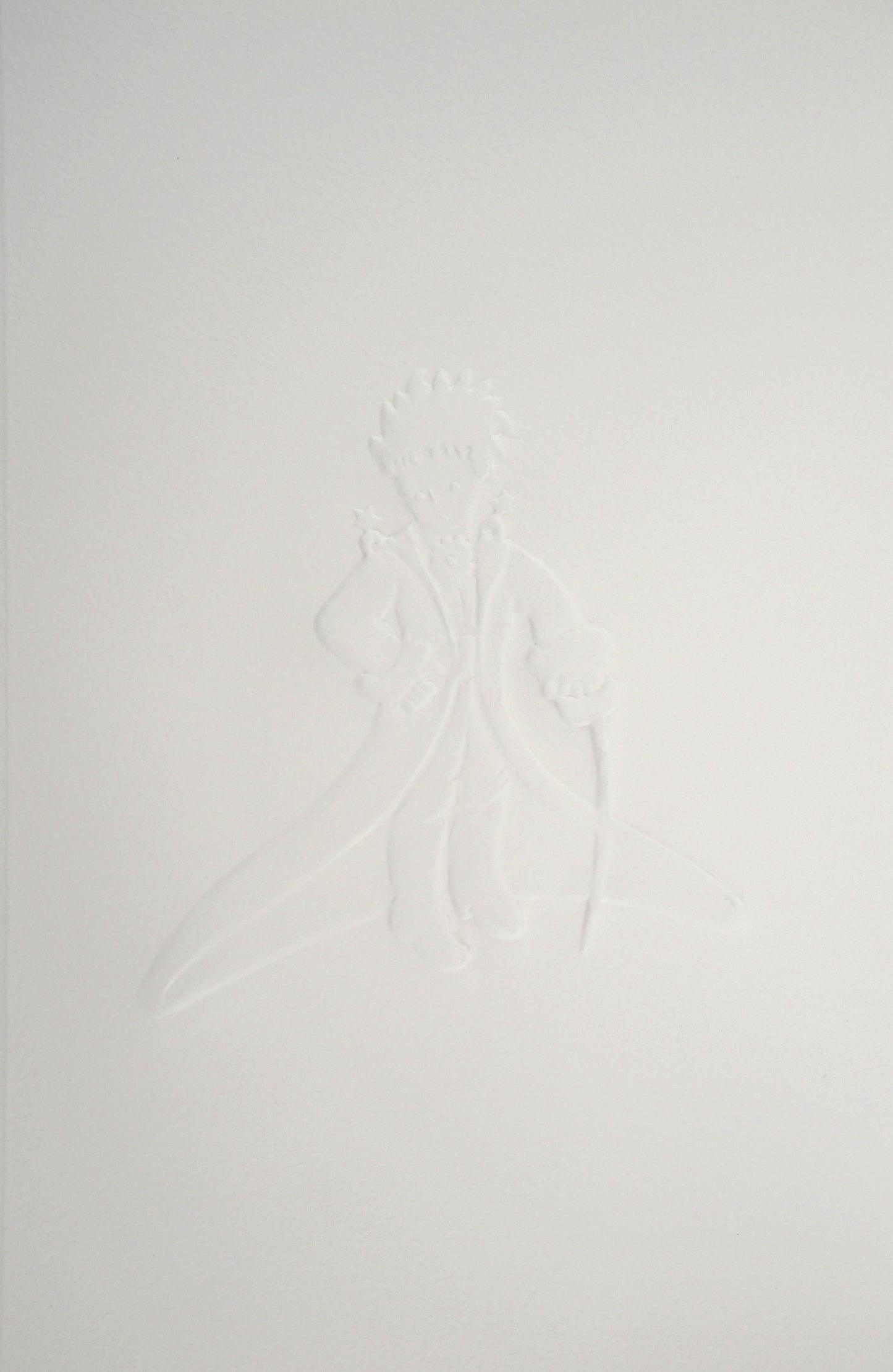 Antoine DE SAINT EXUPERY : Le Petit Prince en habits royaux - Gravure sur bois
