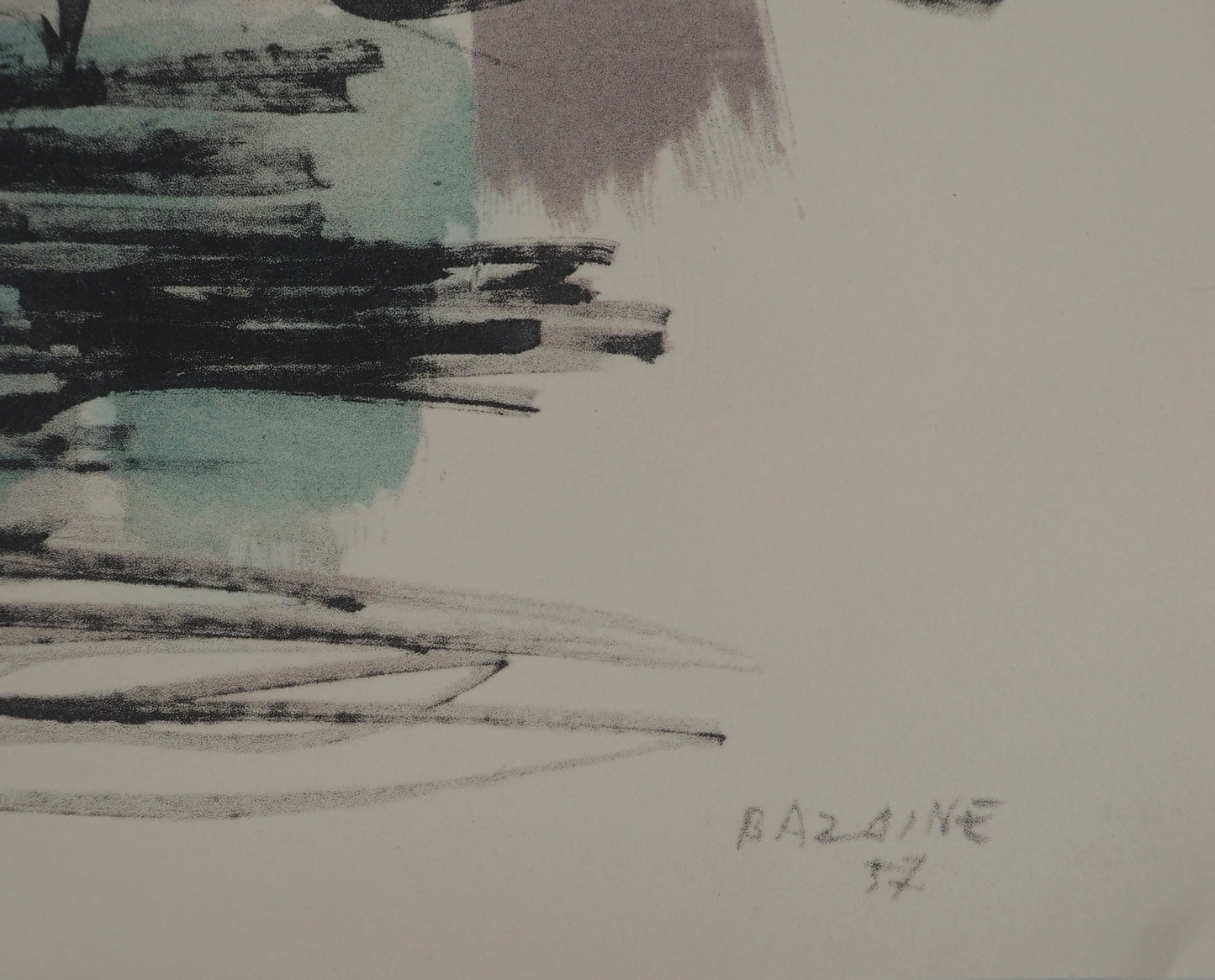 Jean BAZAINE : Composition abstraite - Lithographie originale signée